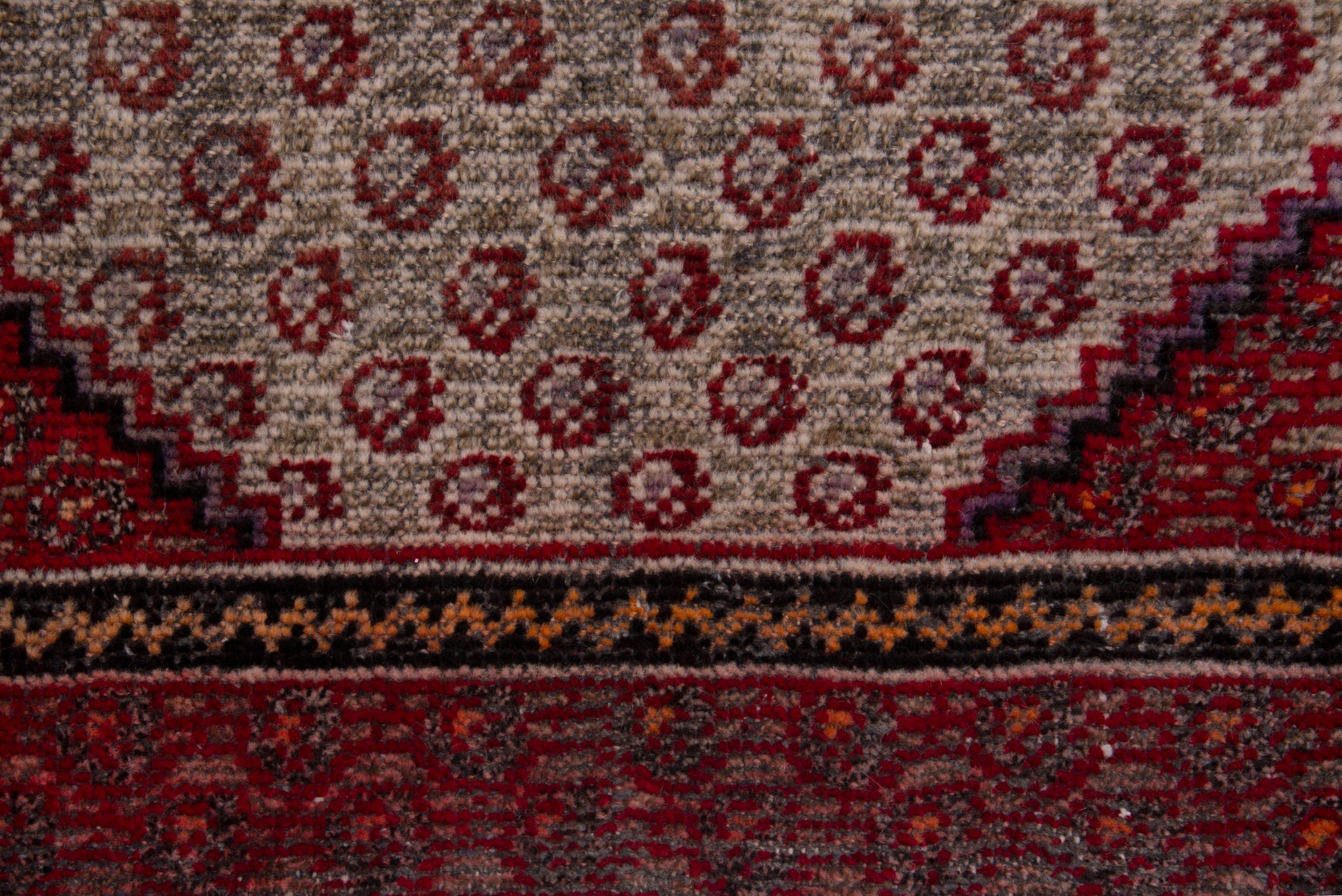 Persian Ferdos accent rug in cream and burgundy, view 11 of 18
