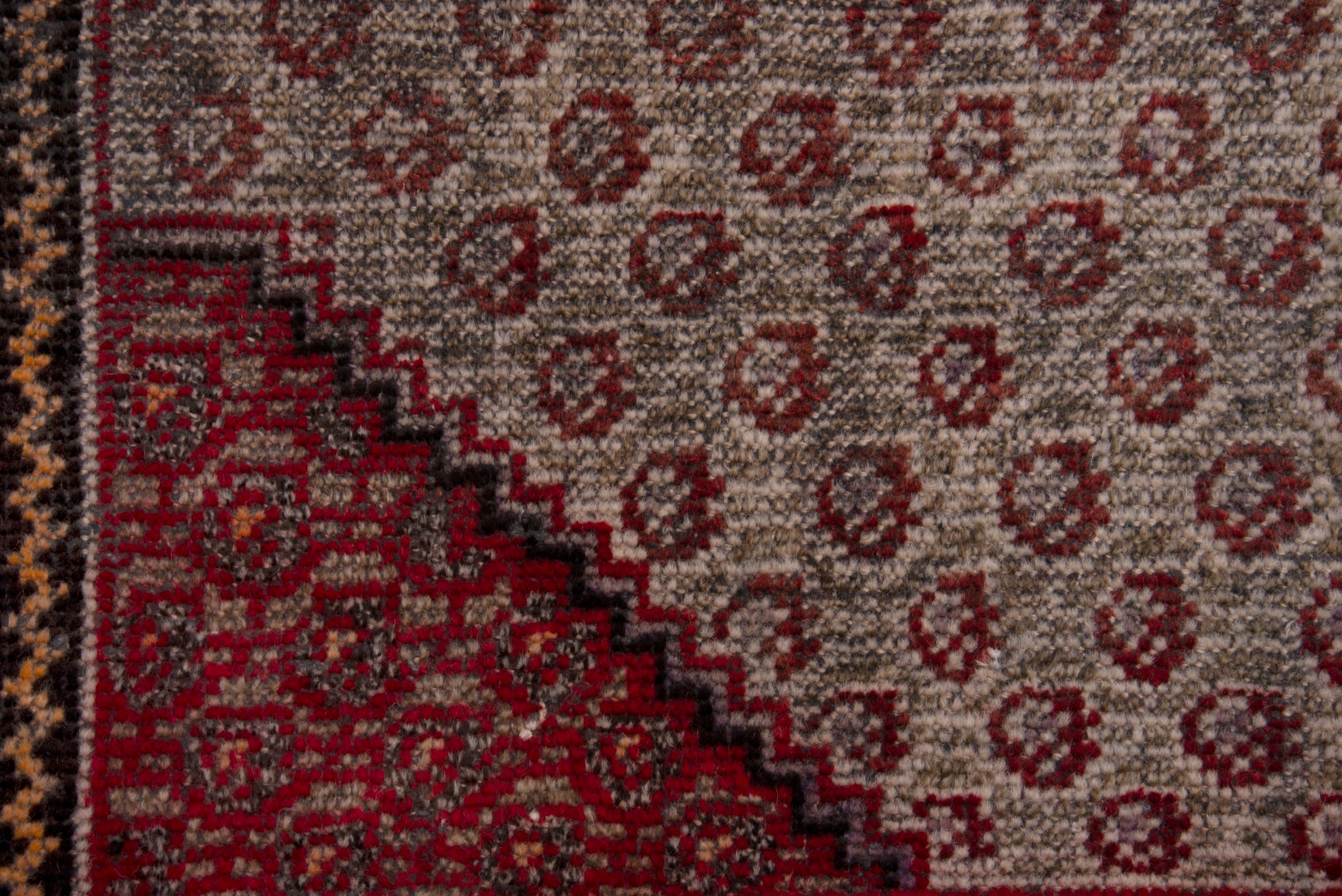Persian Ferdos accent rug in cream and burgundy, view 12 of 18