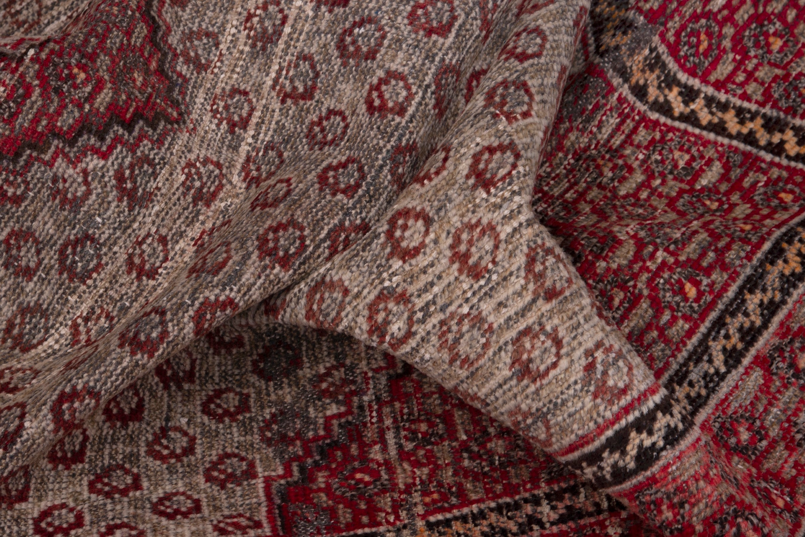Persian Ferdos accent rug in cream and burgundy, view 15 of 18