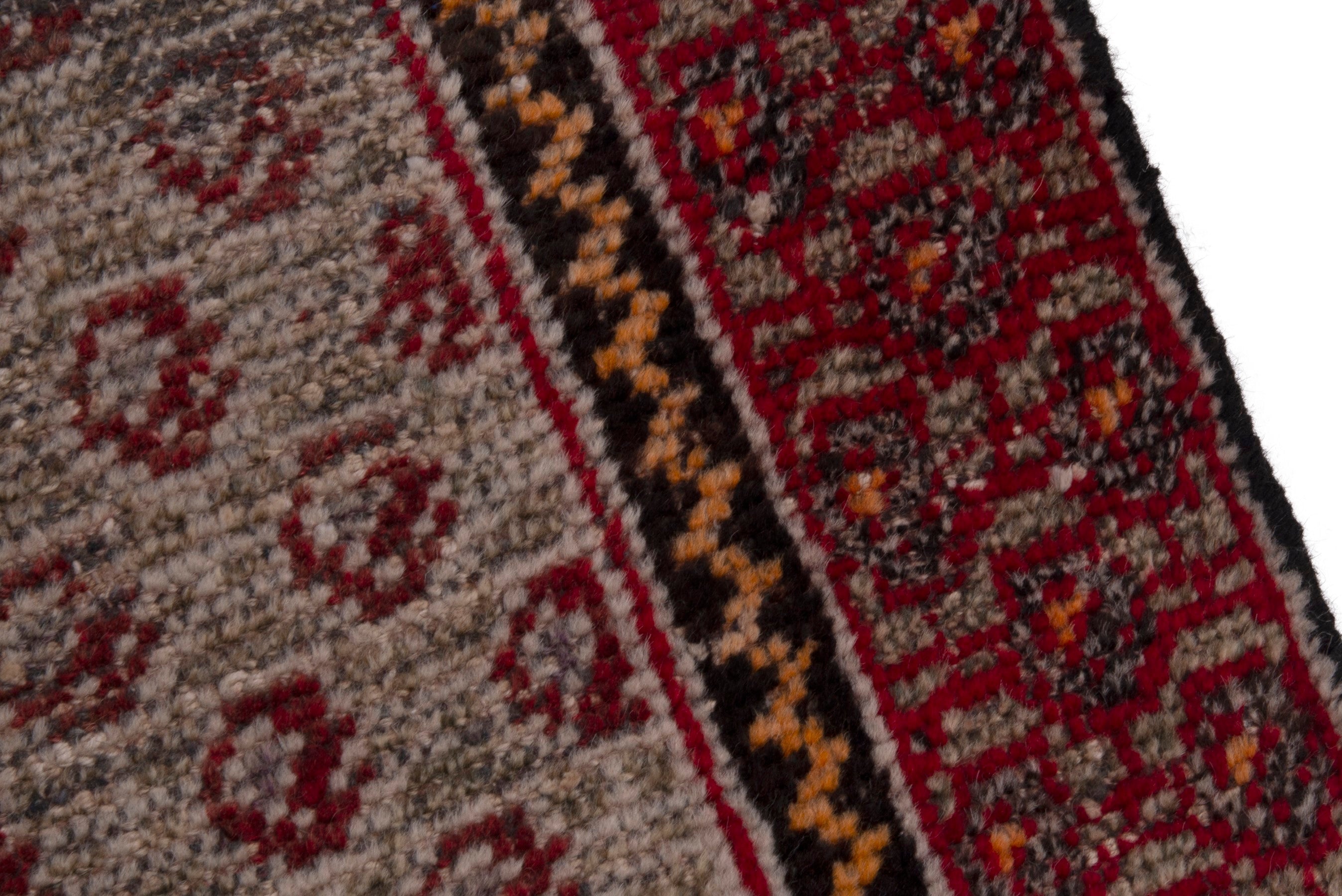 Persian Ferdos accent rug in cream and burgundy, view 9 of 18