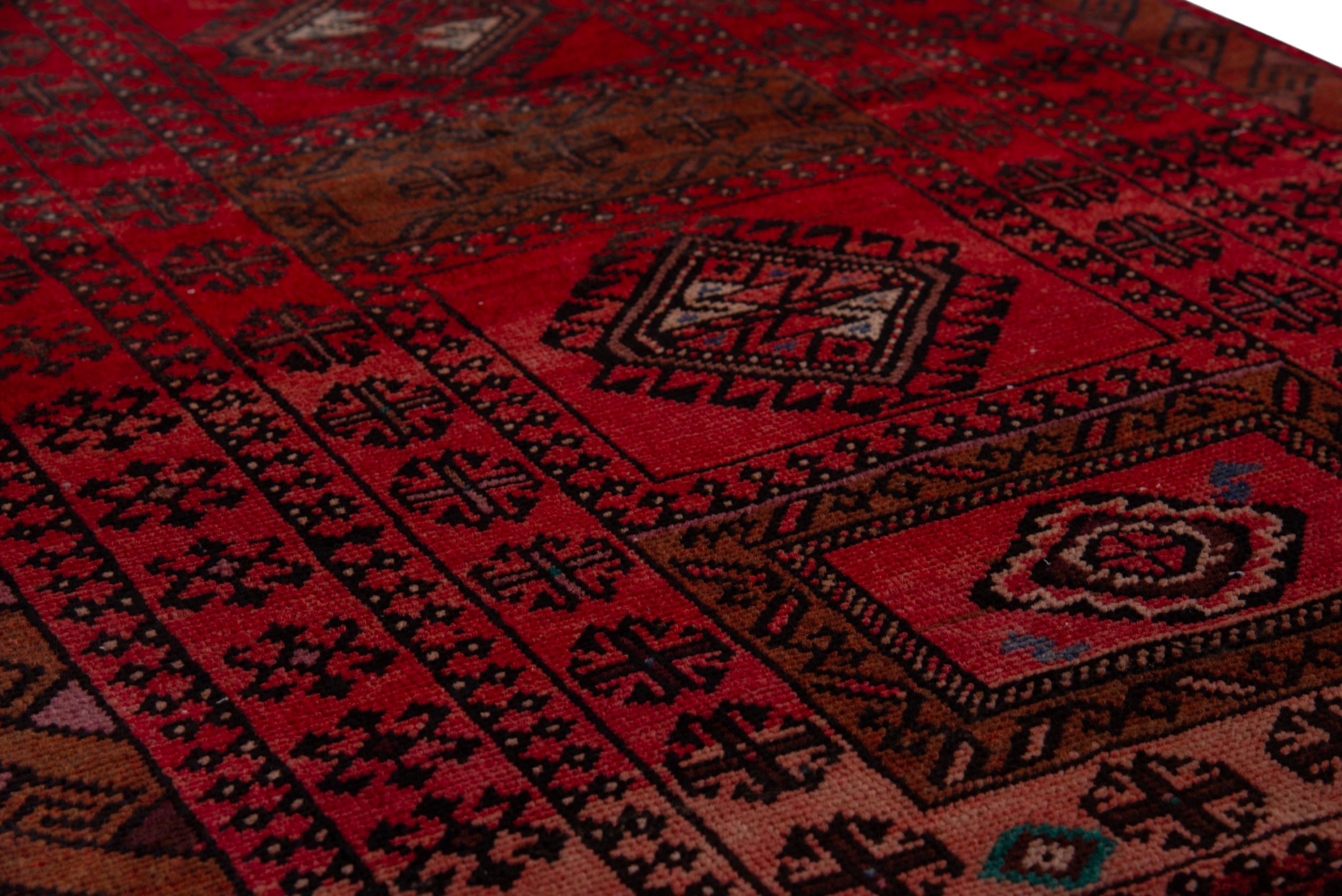 Persian Baluch accent rug in deep red and burgundy, view 10 of 17