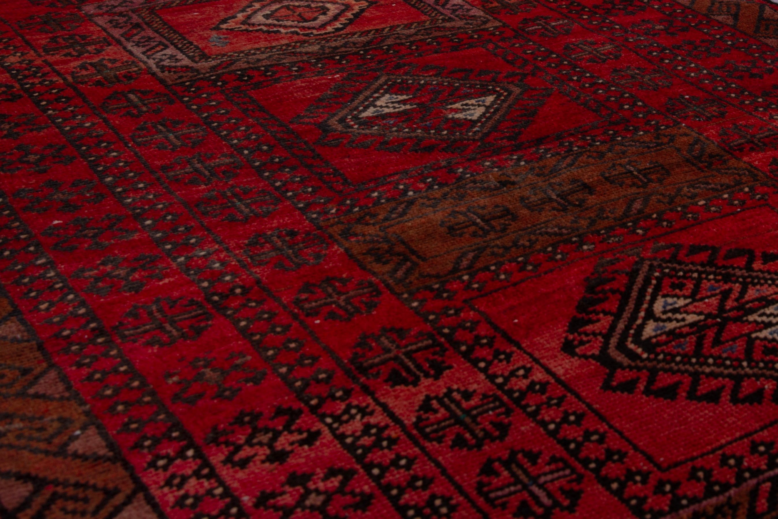 Persian Baluch accent rug in deep red and burgundy, view 11 of 17