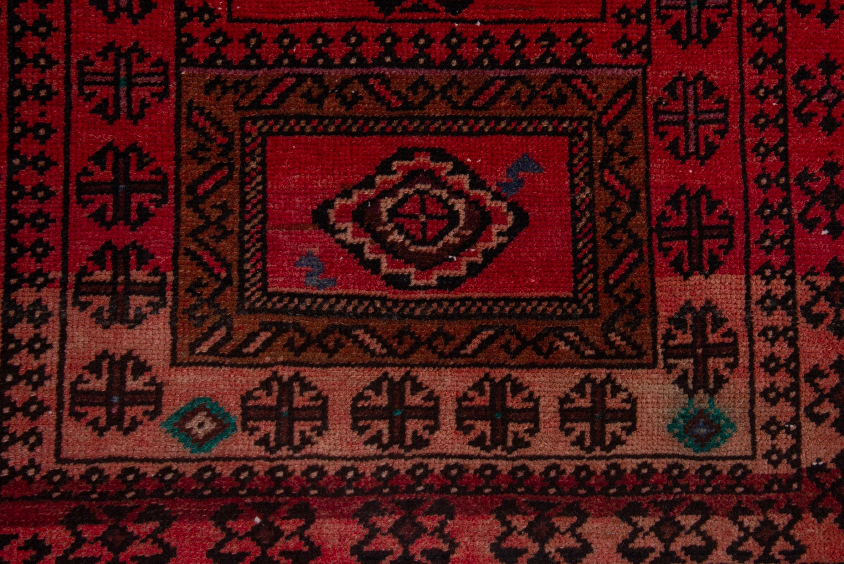 Persian Baluch accent rug in deep red and burgundy, view 12 of 17