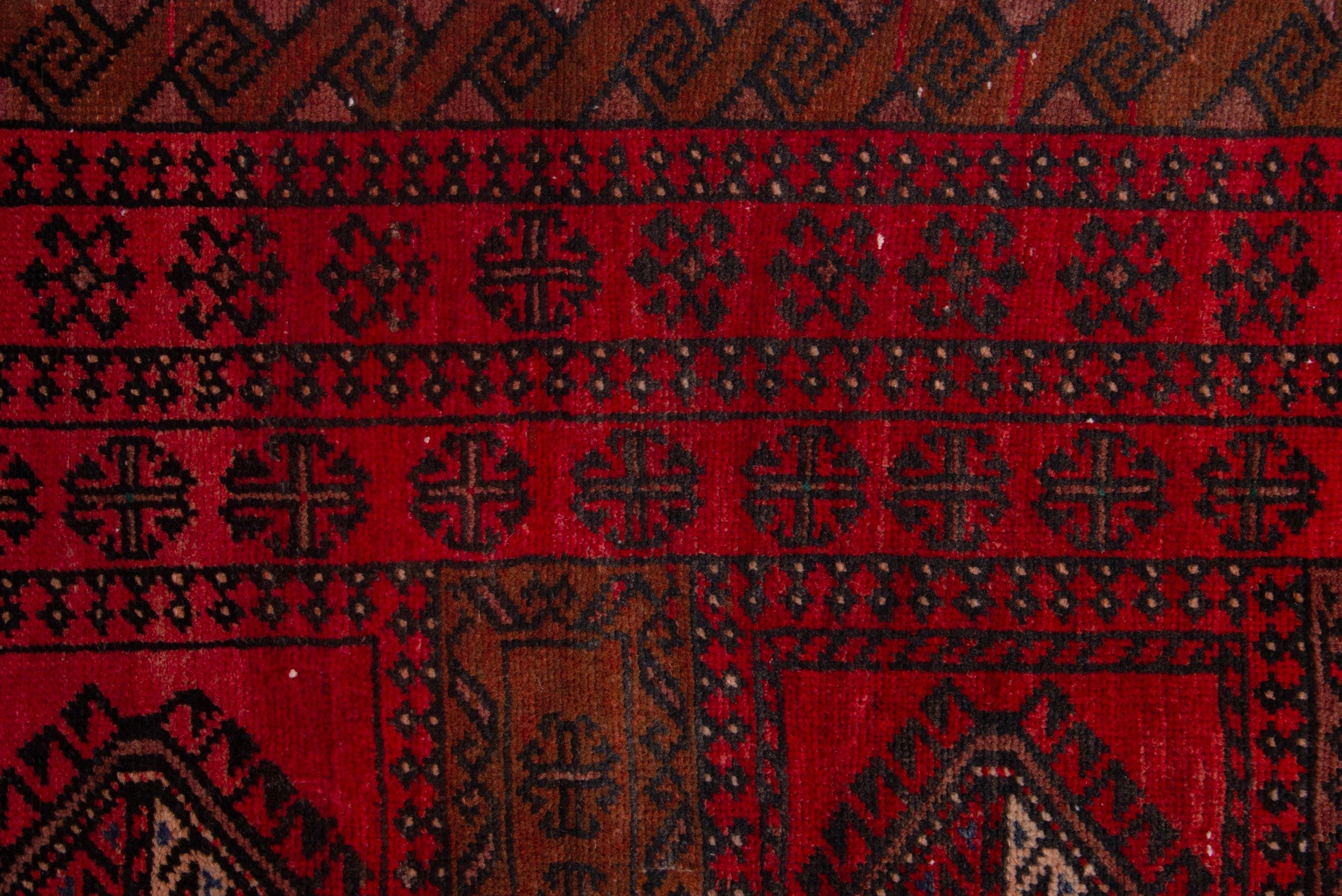 Persian Baluch accent rug in deep red and burgundy, view 13 of 17