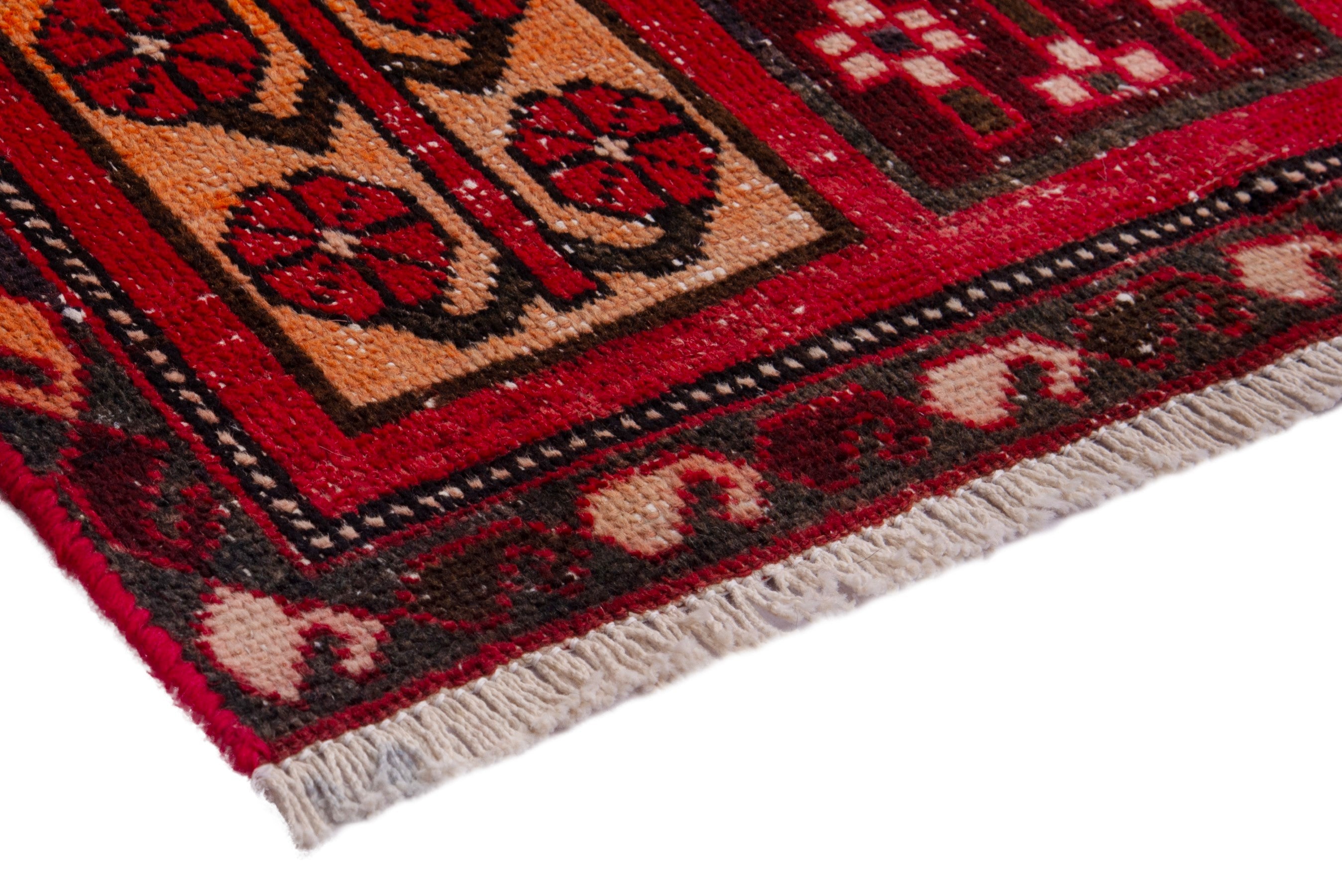 Persian Bakhtiari runner rug in deep red and burgundy, view 4 of 19