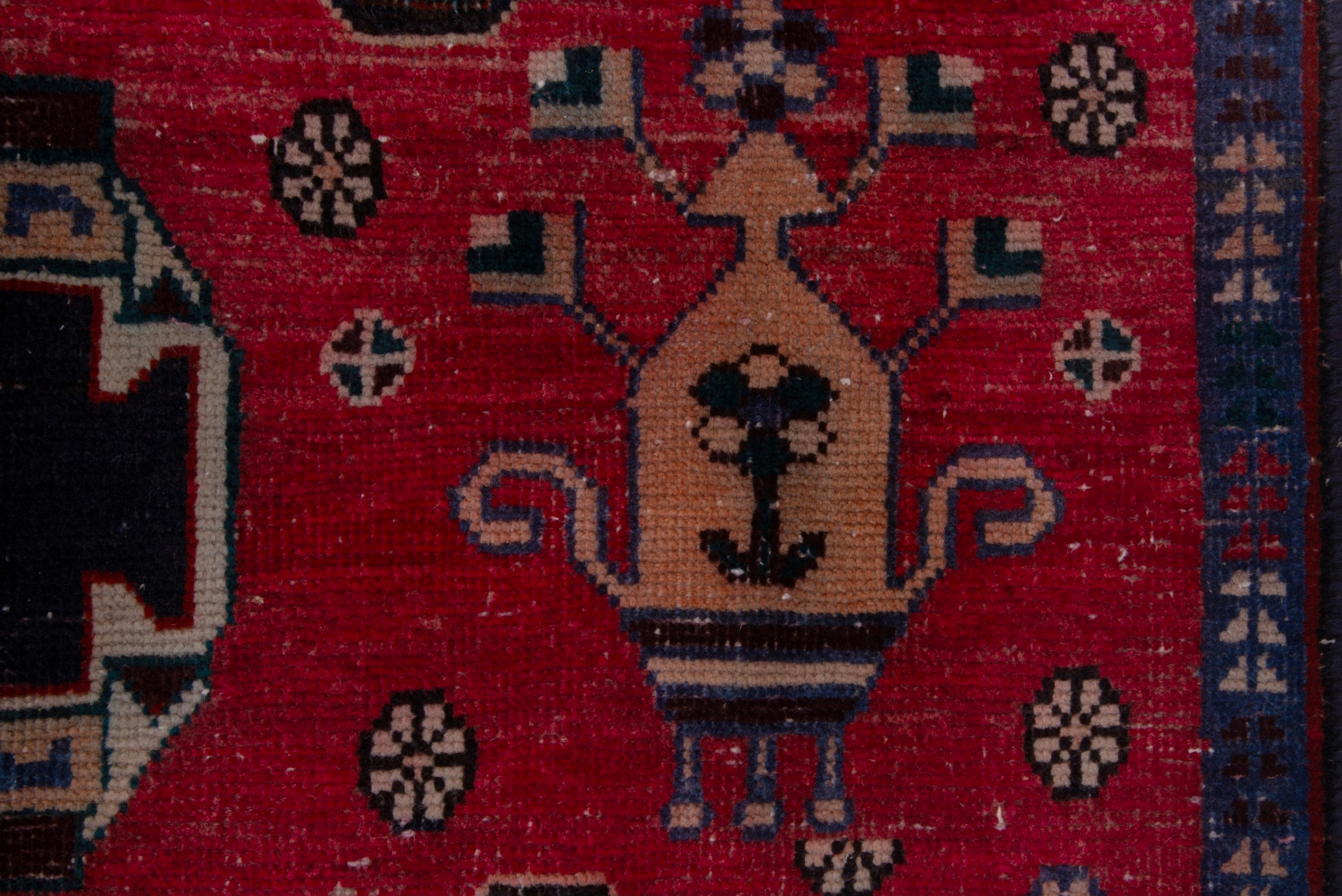 Persian Shiraz runner rug in deep red and teal, view 13 of 17