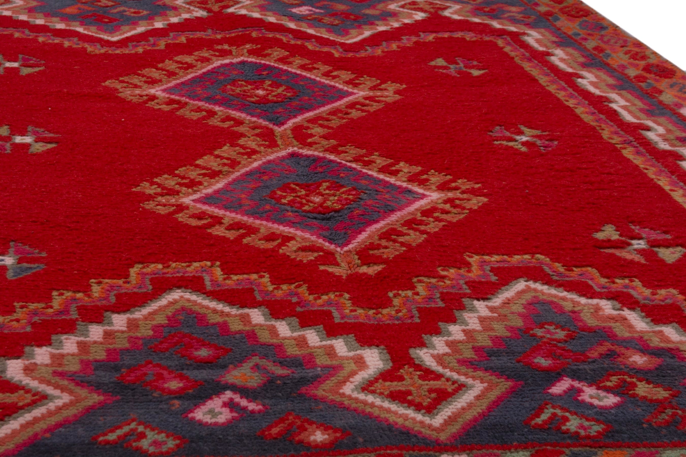 Persian Shiraz accent rug in deep red and rust, view 7 of 19