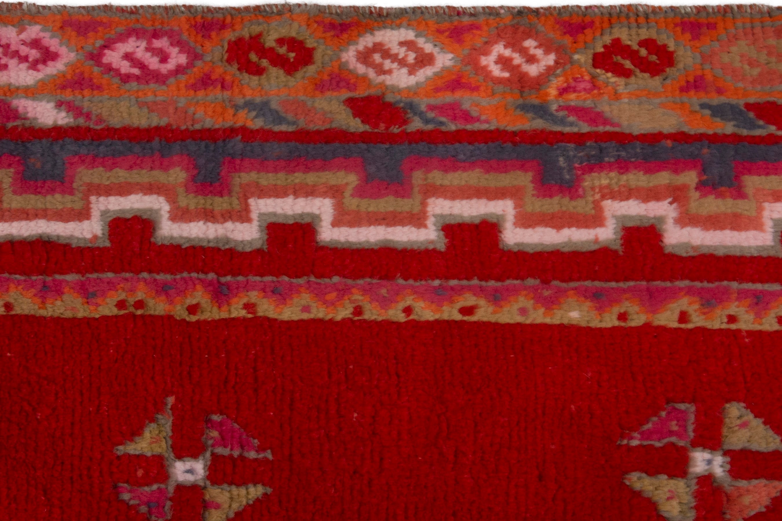 Persian Shiraz accent rug in deep red and rust, view 13 of 19