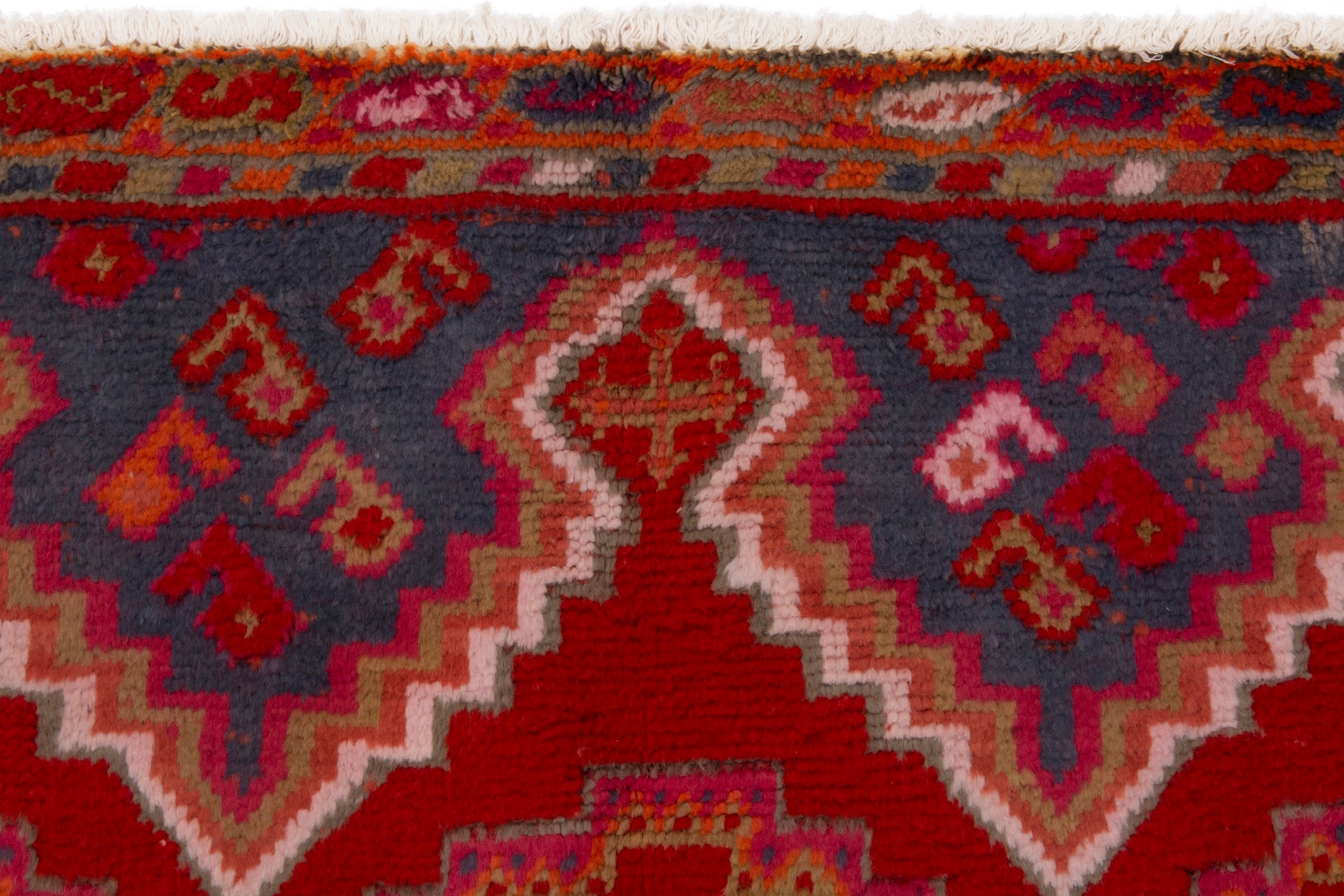Persian Shiraz accent rug in deep red and rust, view 14 of 19