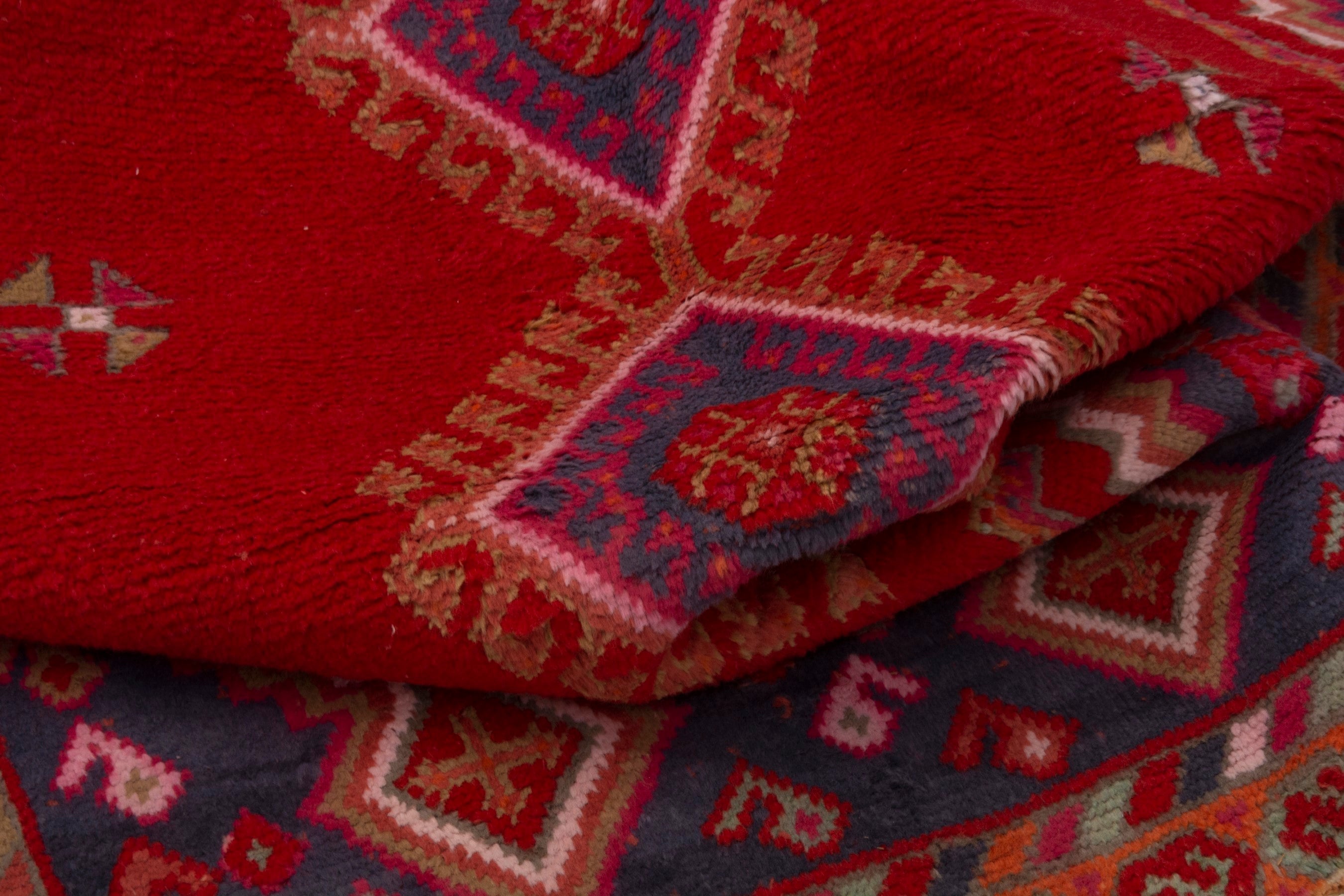 Persian Shiraz accent rug in deep red and rust, view 16 of 19