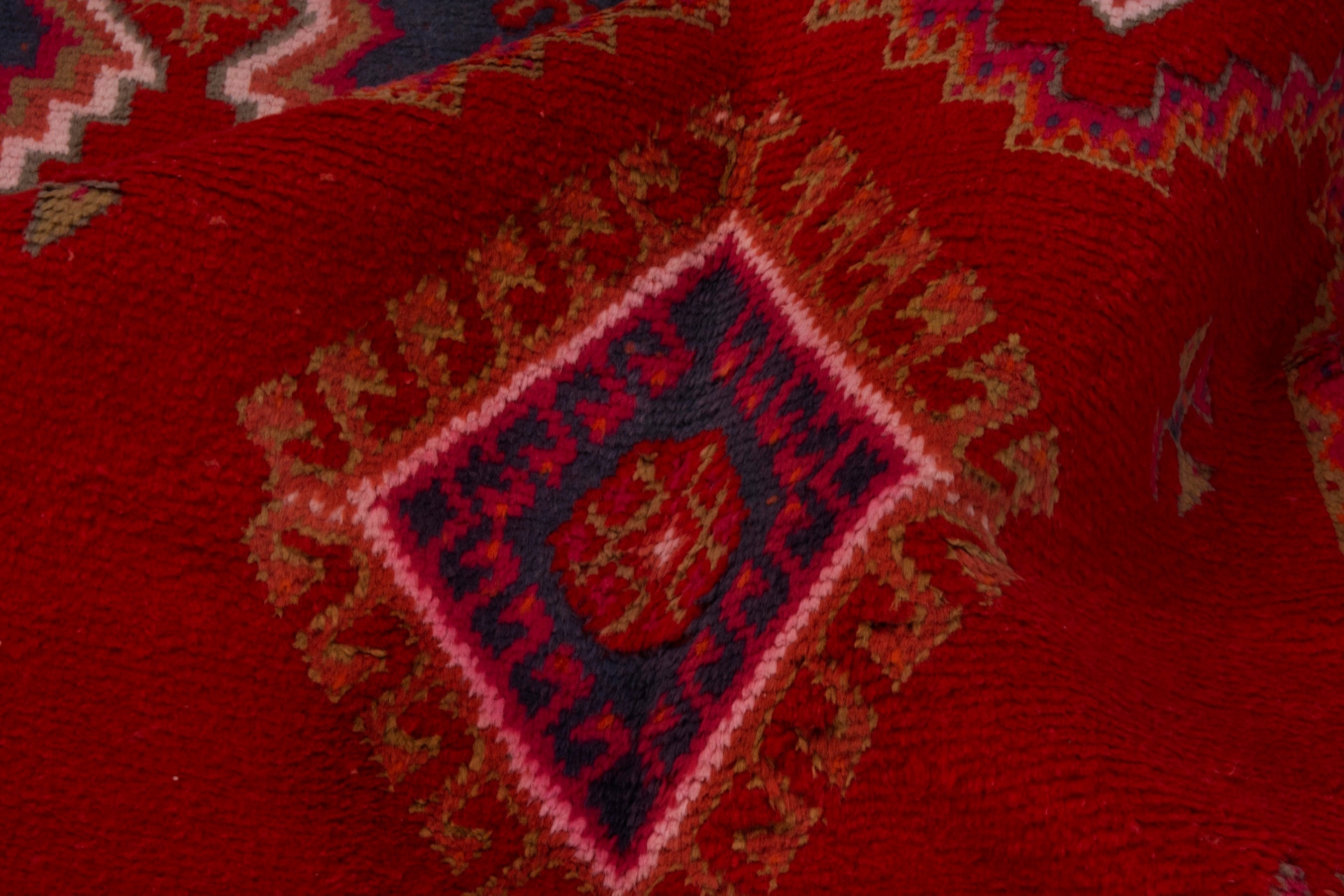 Persian Shiraz accent rug in deep red and rust, view 17 of 19