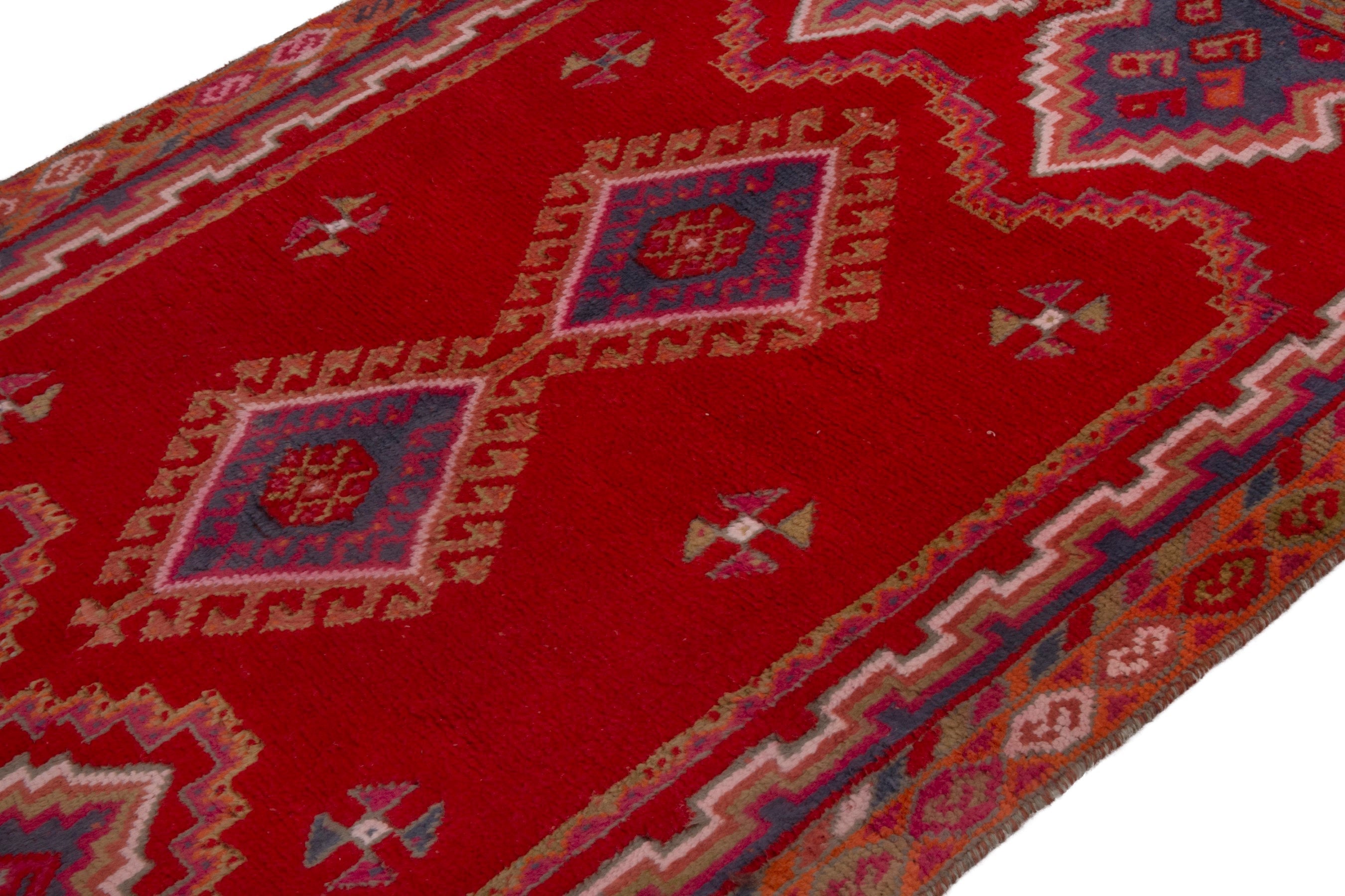 Persian Shiraz accent rug in deep red and rust, view 8 of 19