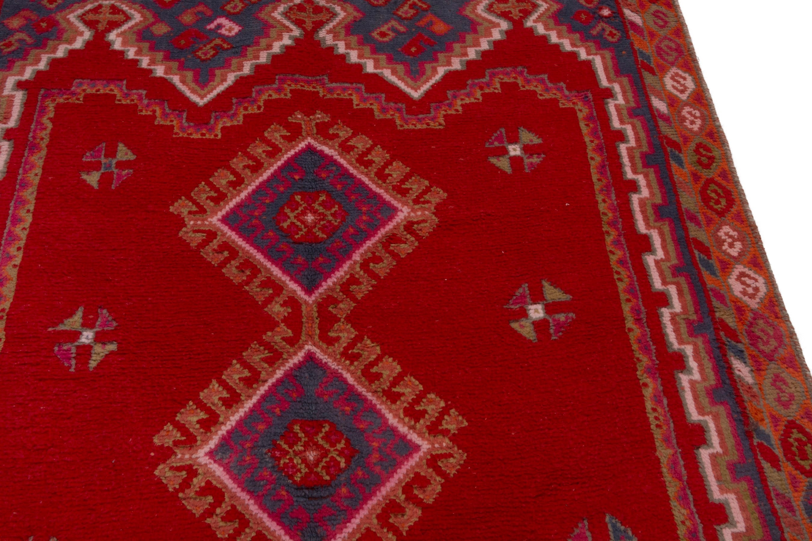 Persian Shiraz accent rug in deep red and rust, view 9 of 19