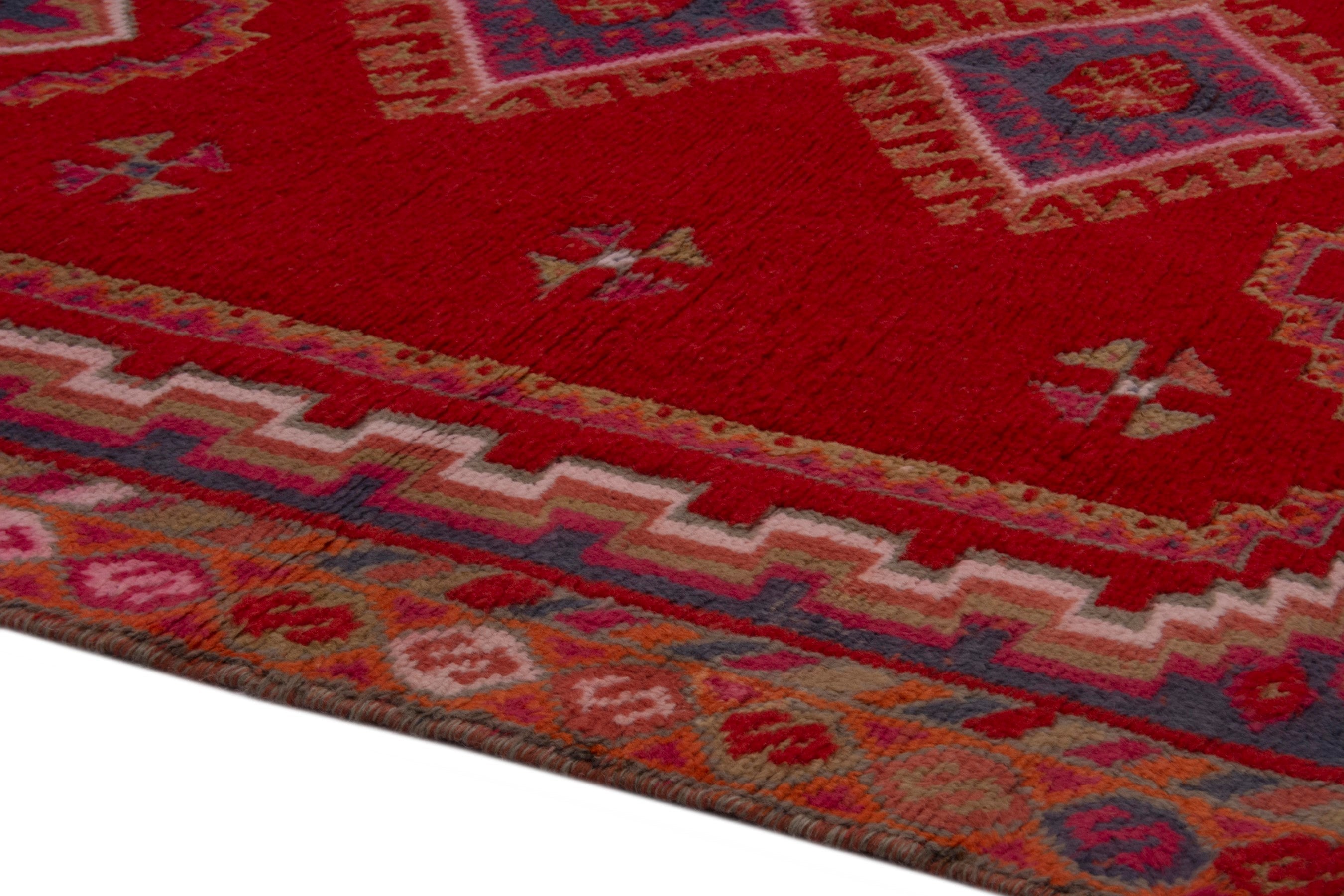 Persian Shiraz accent rug in deep red and rust, view 5 of 19