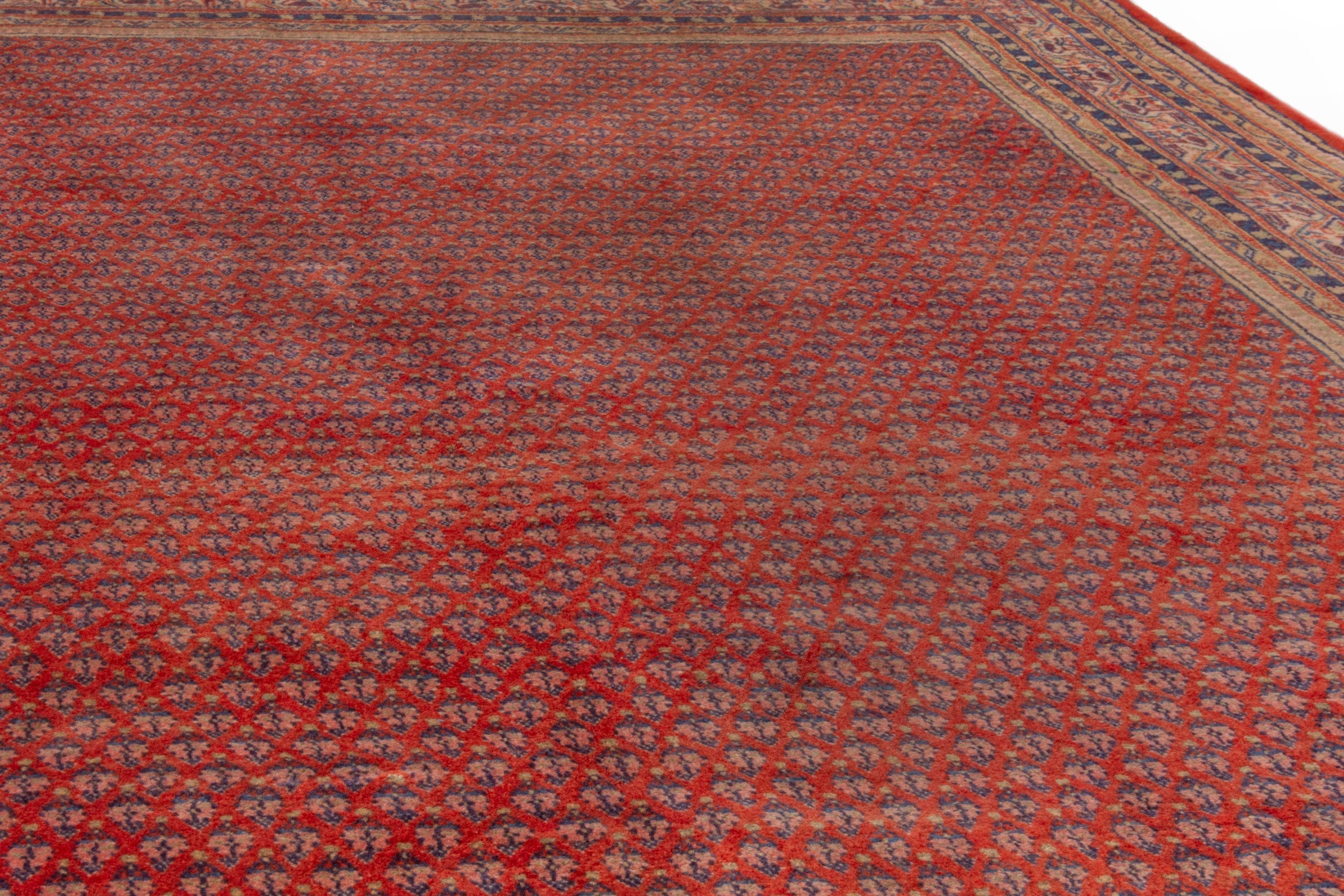 Persian Arak area rug in deep red and rust, view 7 of 20