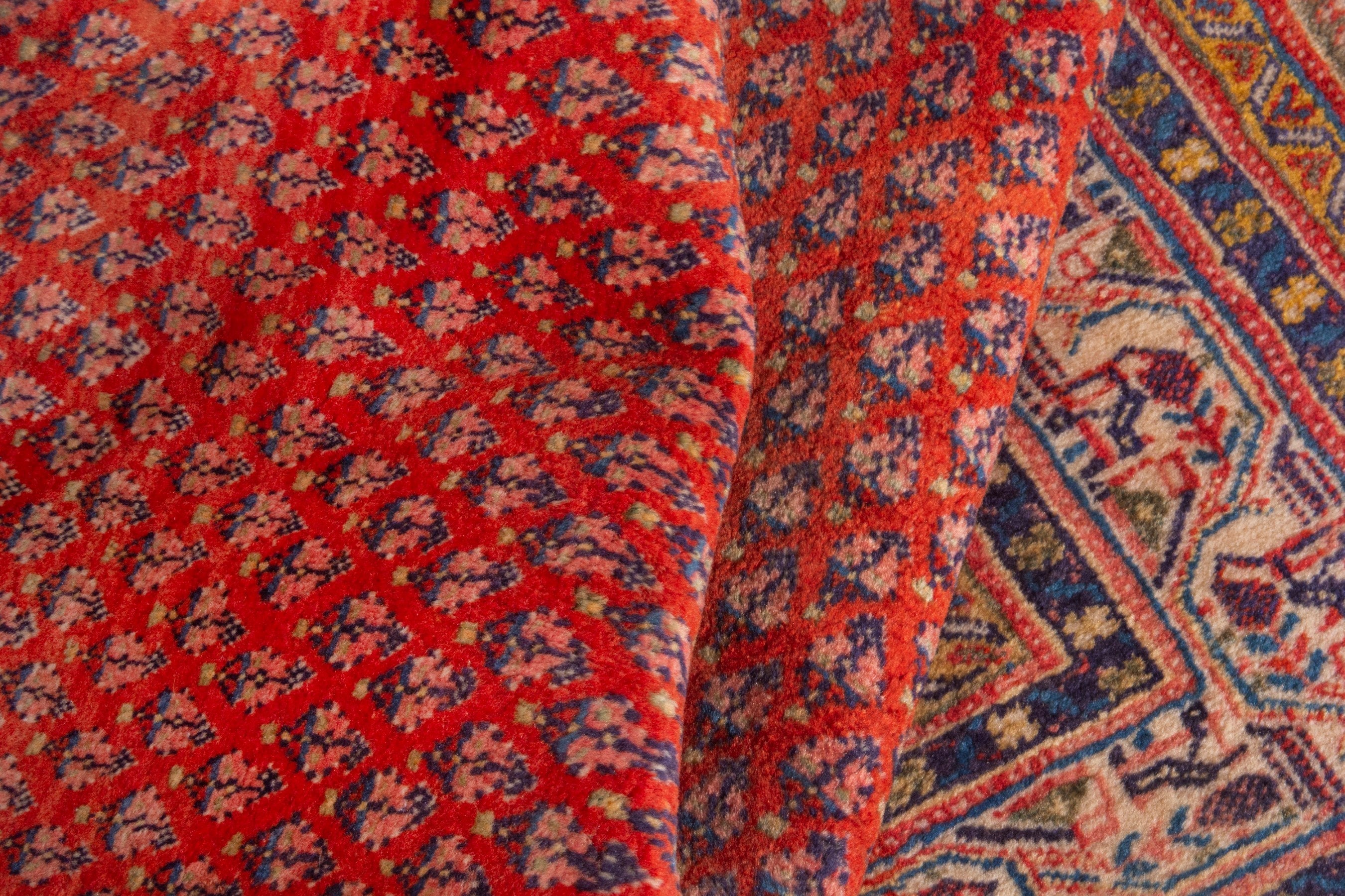 Persian Arak area rug in deep red and rust, view 17 of 20