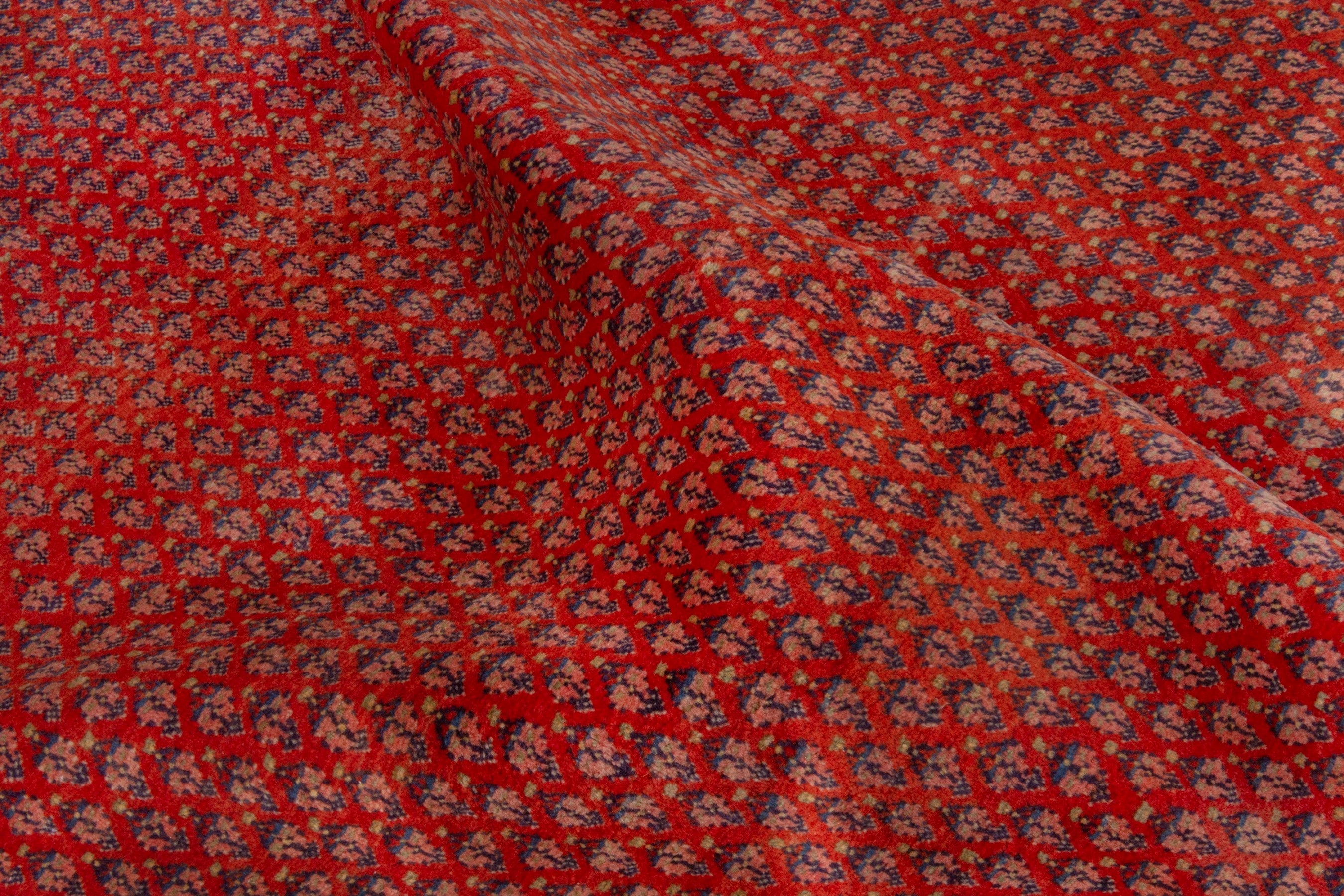 Persian Arak area rug in deep red and rust, view 19 of 20