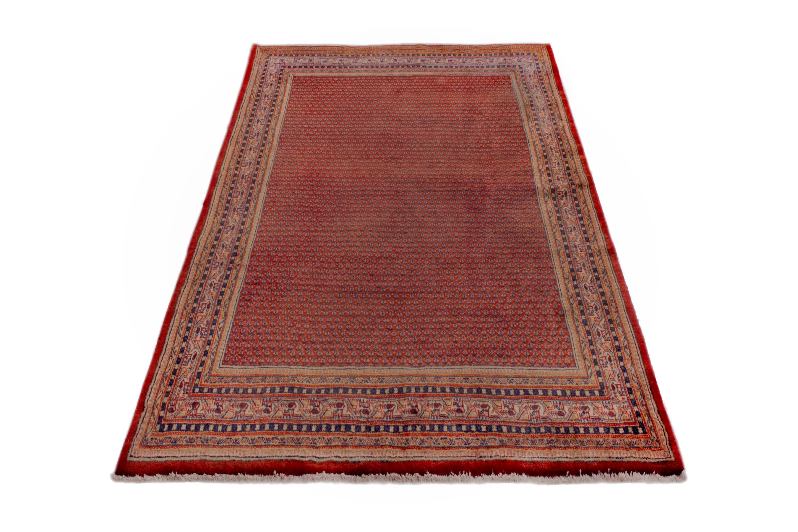 Persian Arak area rug in deep red and rust, view 2 of 20