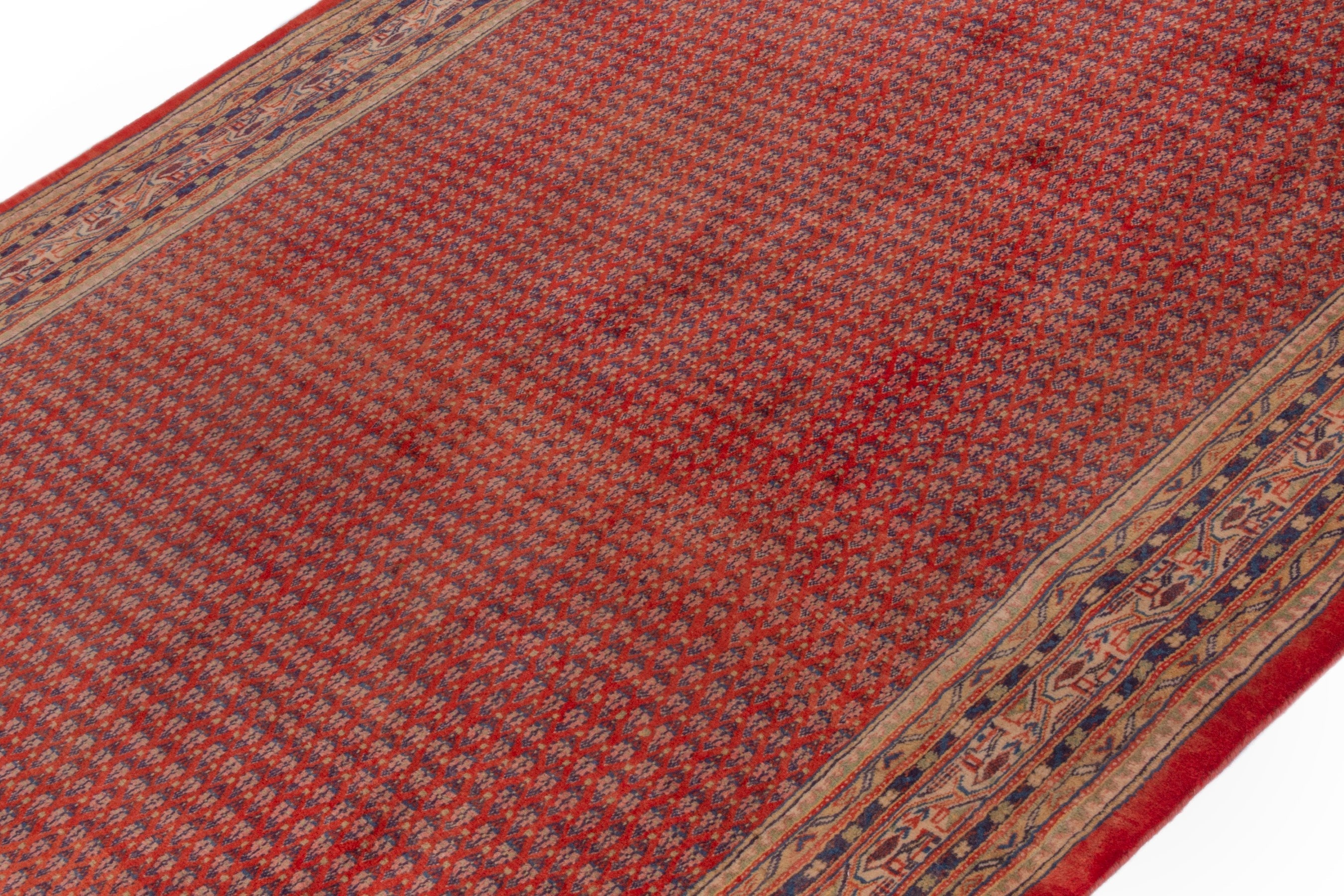 Persian Arak area rug in deep red and rust, view 8 of 20