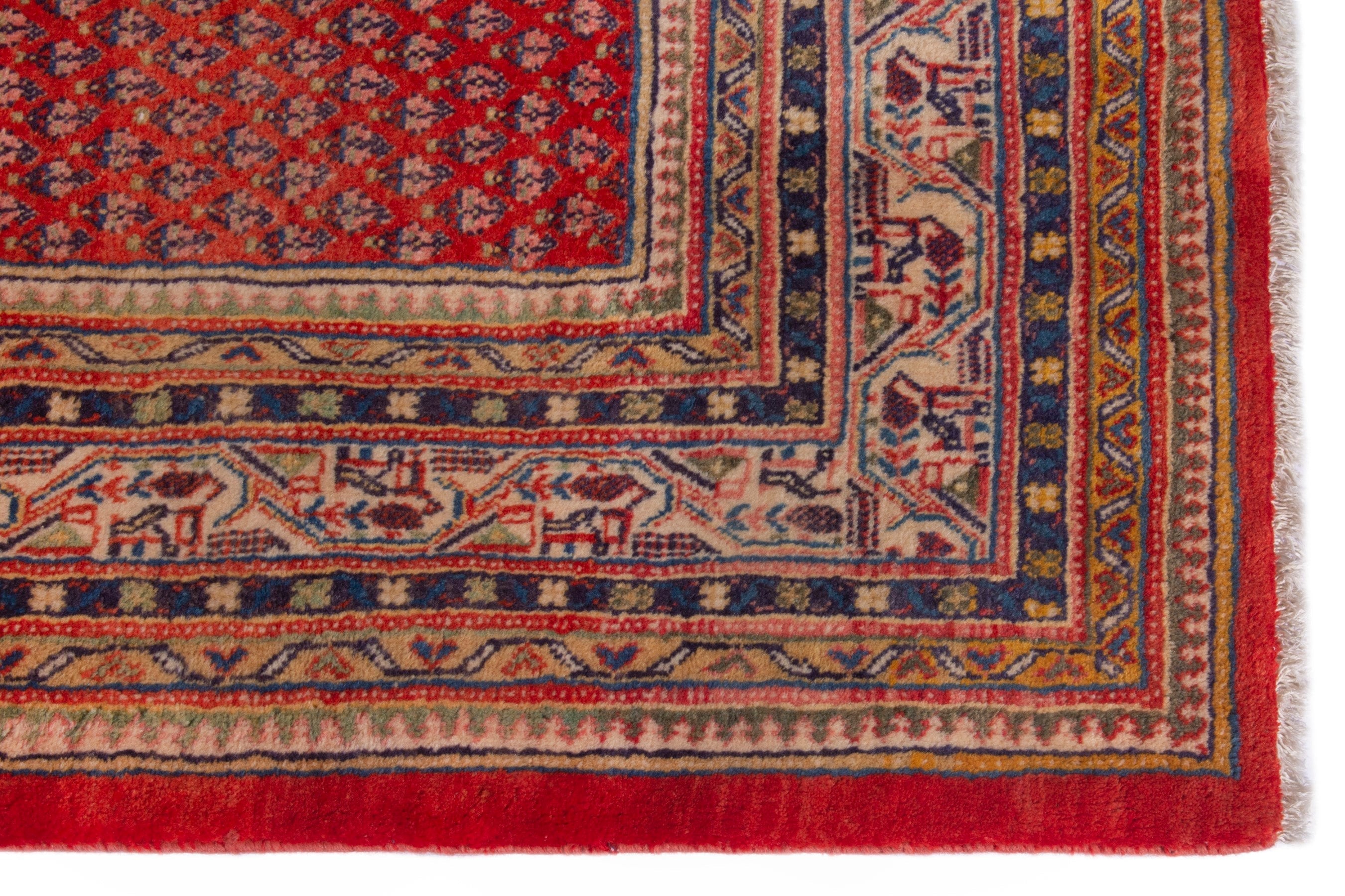 Persian Arak area rug in deep red and rust, view 10 of 20
