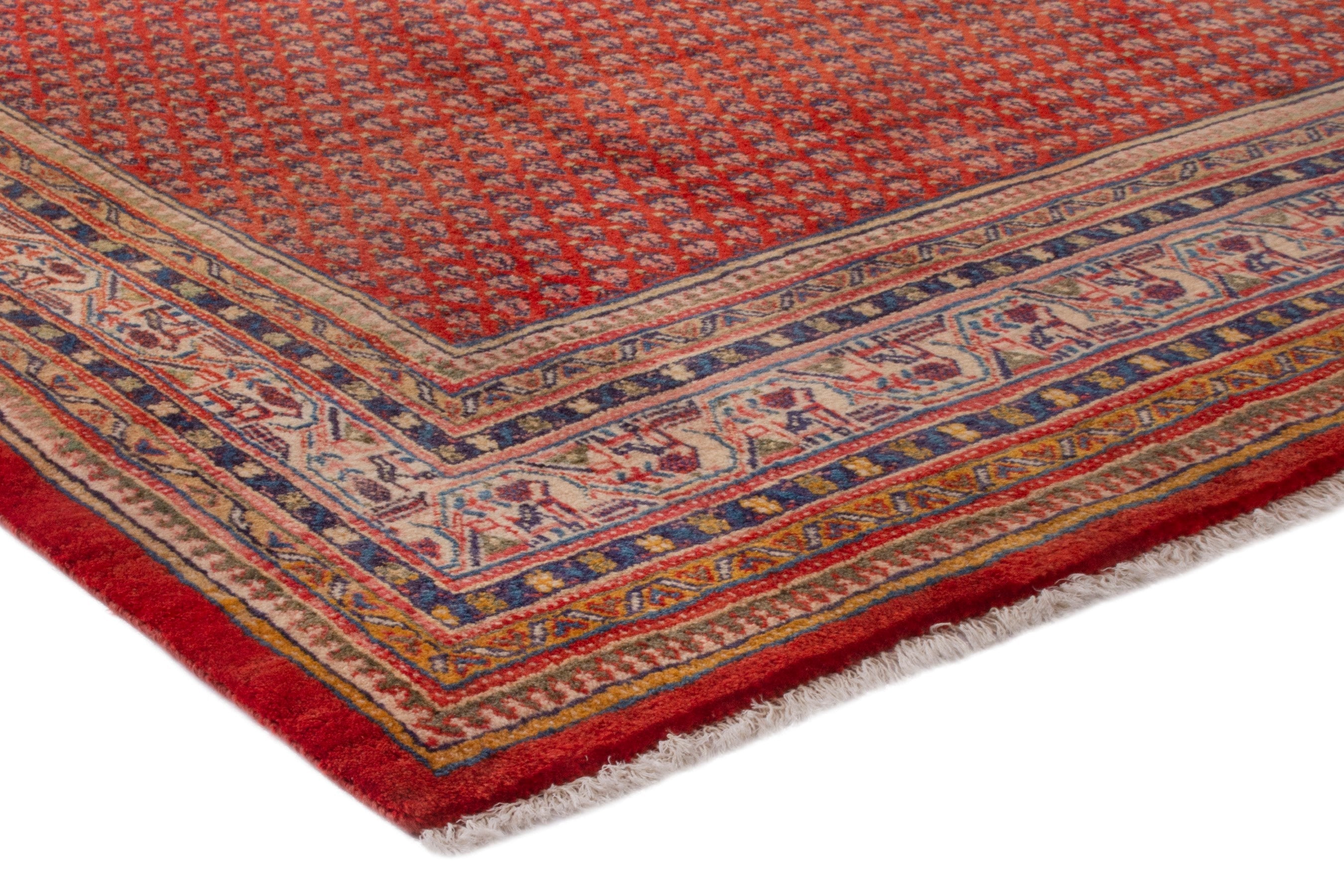 Persian Arak area rug in deep red and rust, view 4 of 20