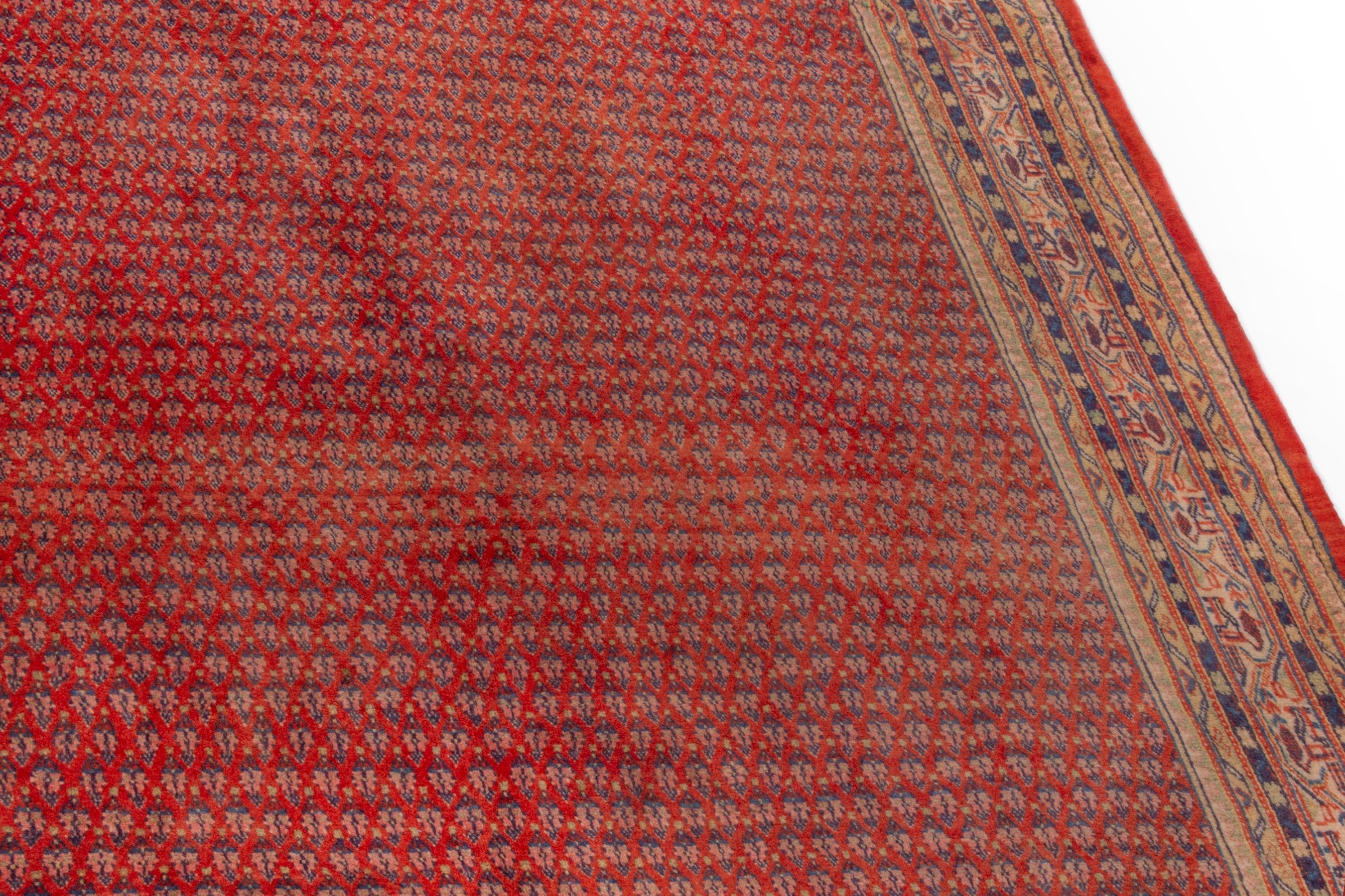 Persian Arak area rug in deep red and rust, view 9 of 20