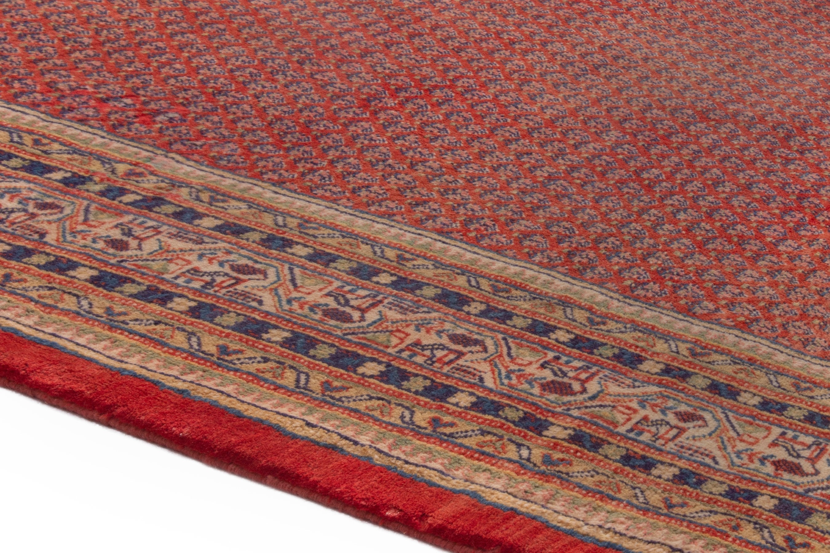 Persian Arak area rug in deep red and rust, view 5 of 20
