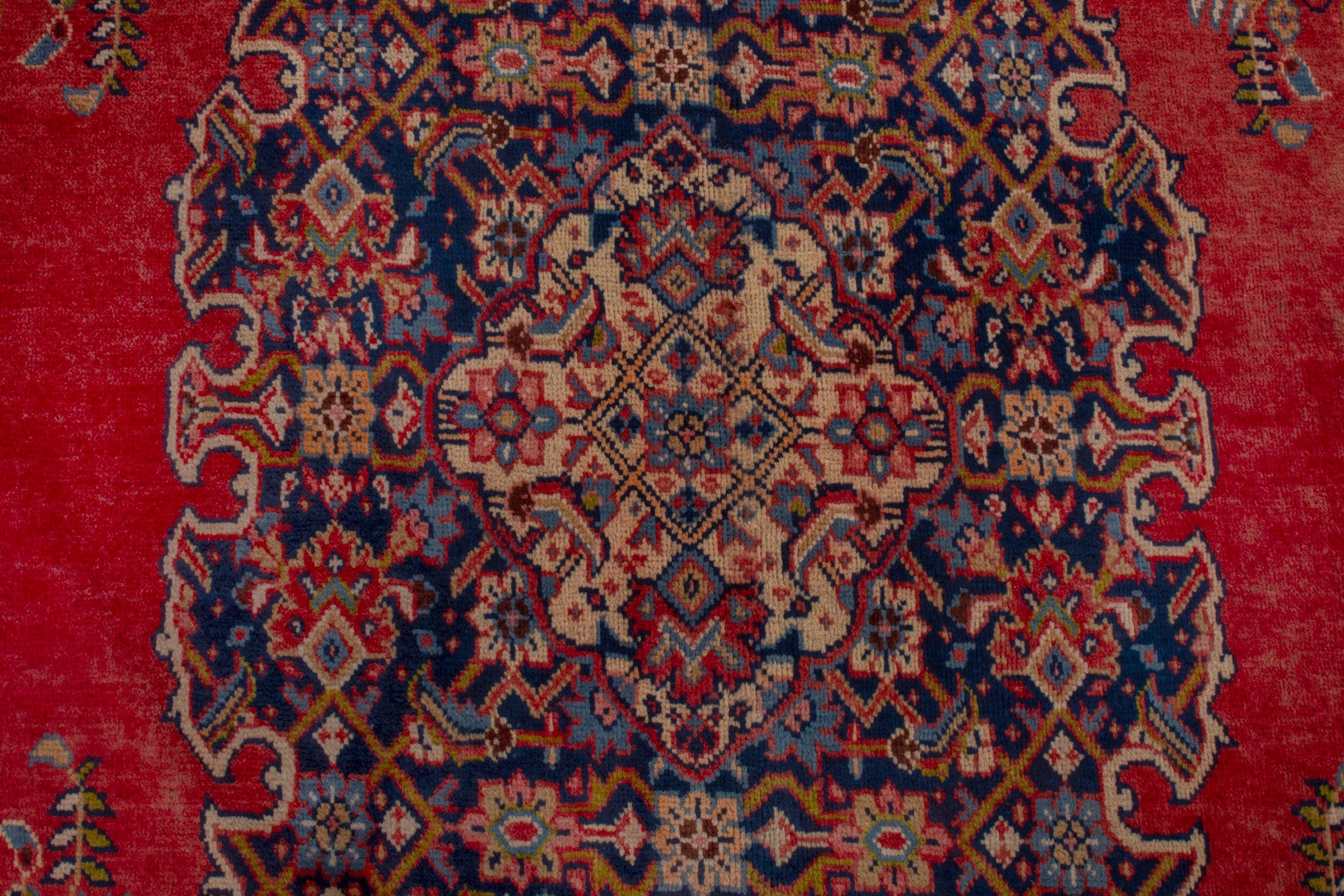 Persian Vist oversized rug in deep red and navy, view 16 of 22