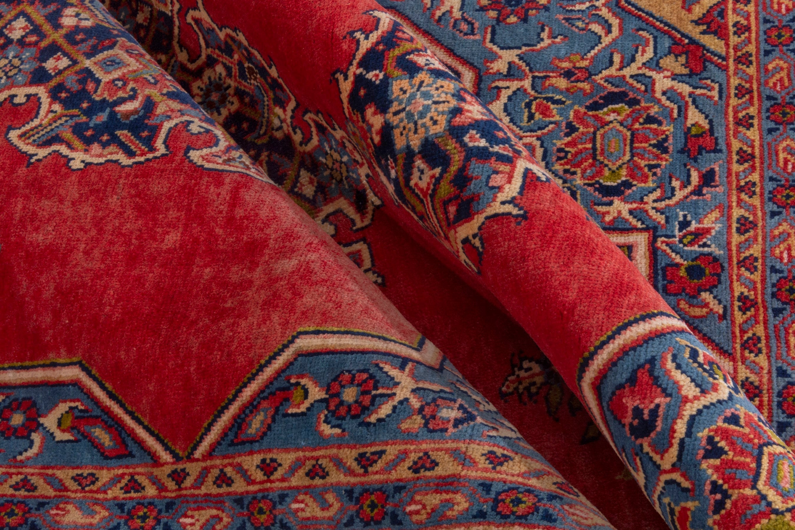 Persian Vist oversized rug in deep red and navy, view 19 of 22