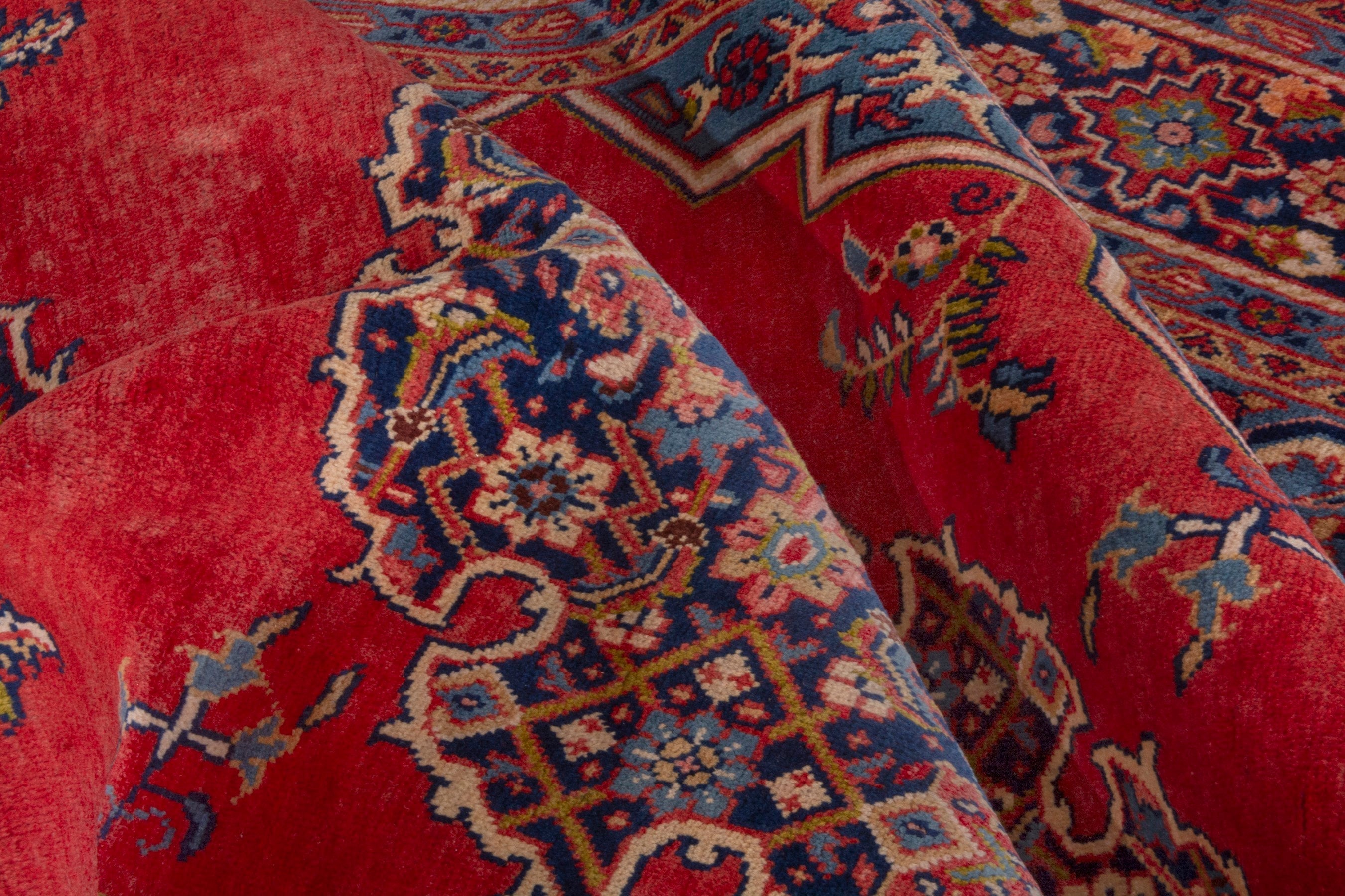 Persian Vist oversized rug in deep red and navy, view 20 of 22