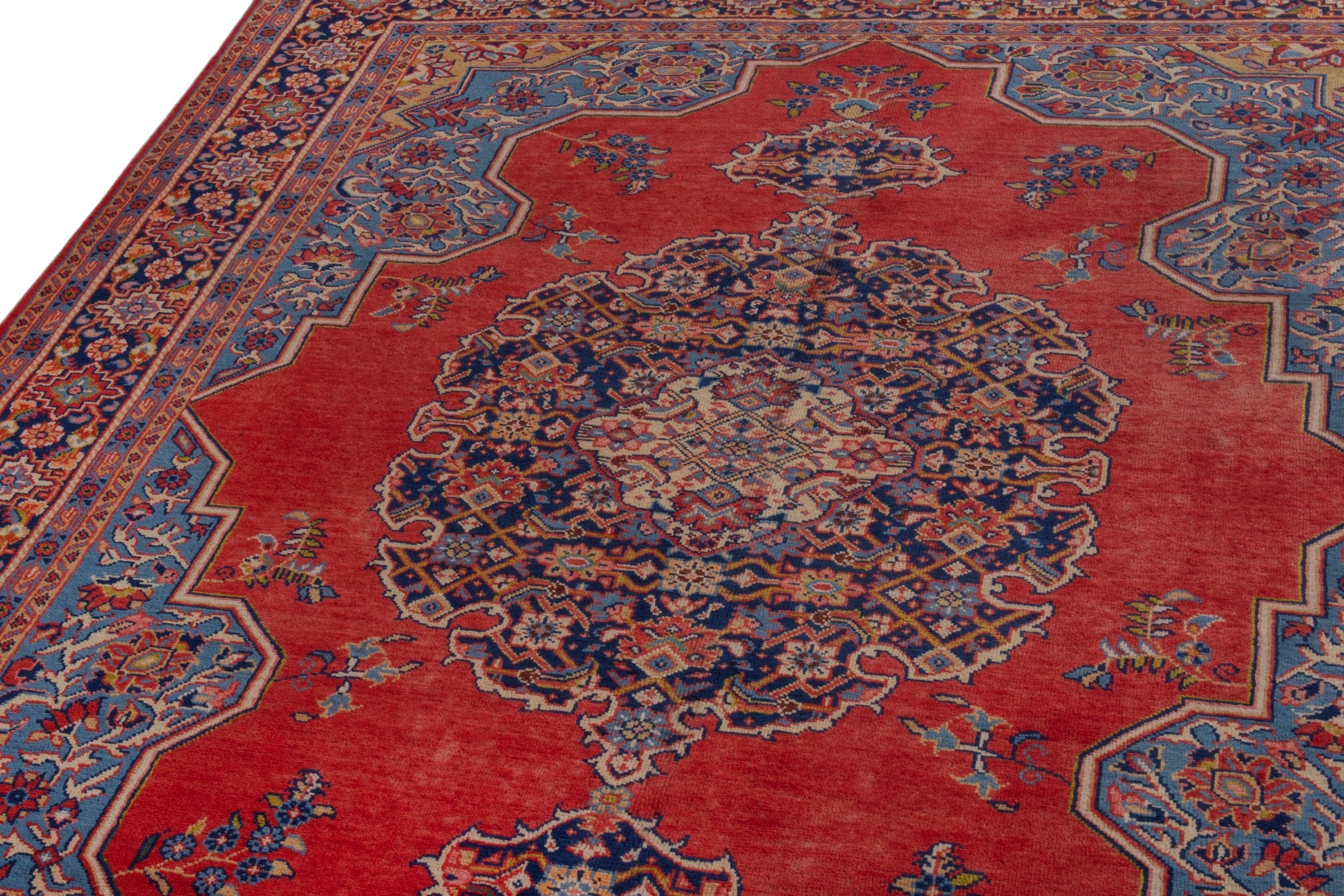 Persian Vist oversized rug in deep red and navy, view 6 of 22