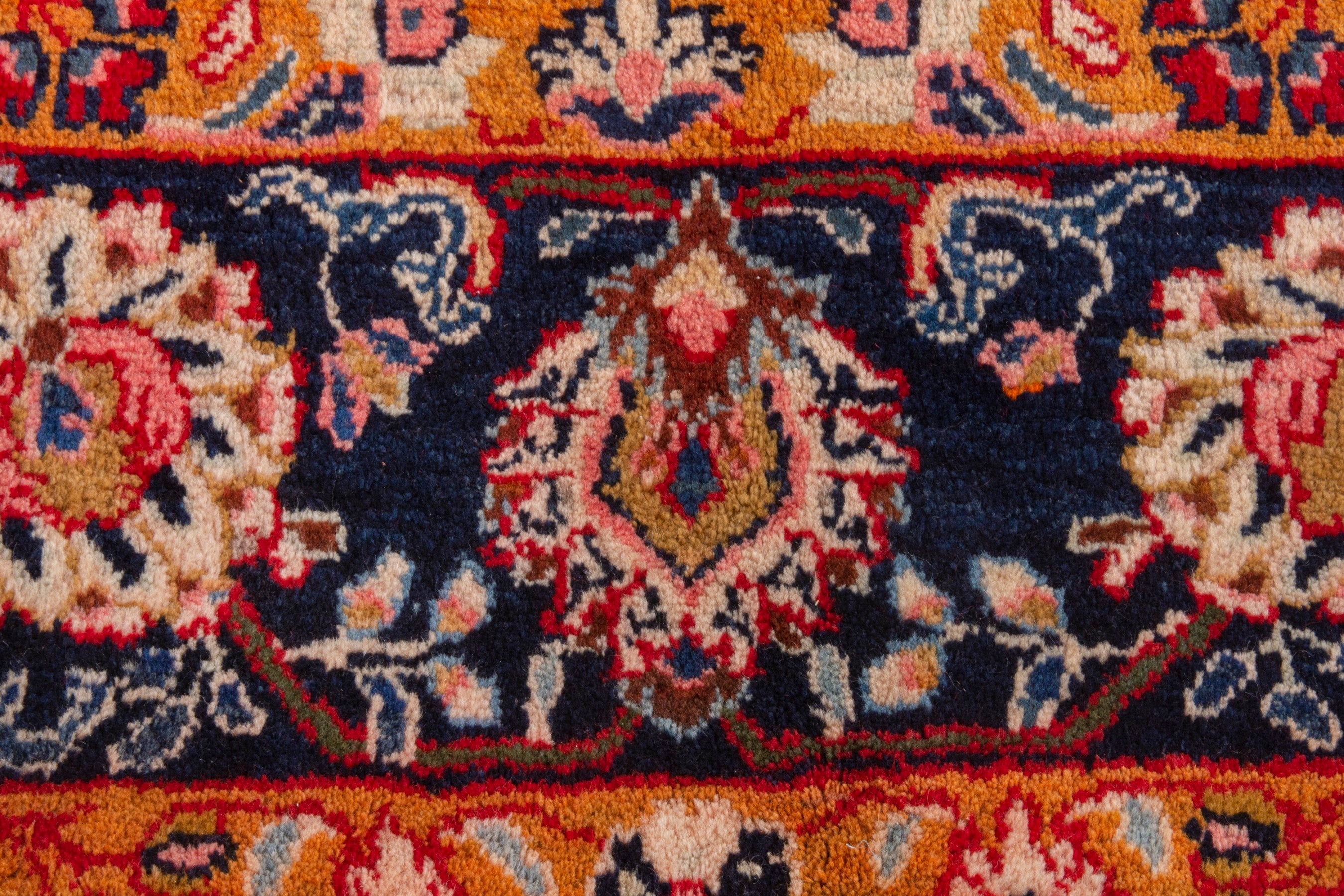 Persian Arak oversized rug in deep red and navy, view 11 of 21