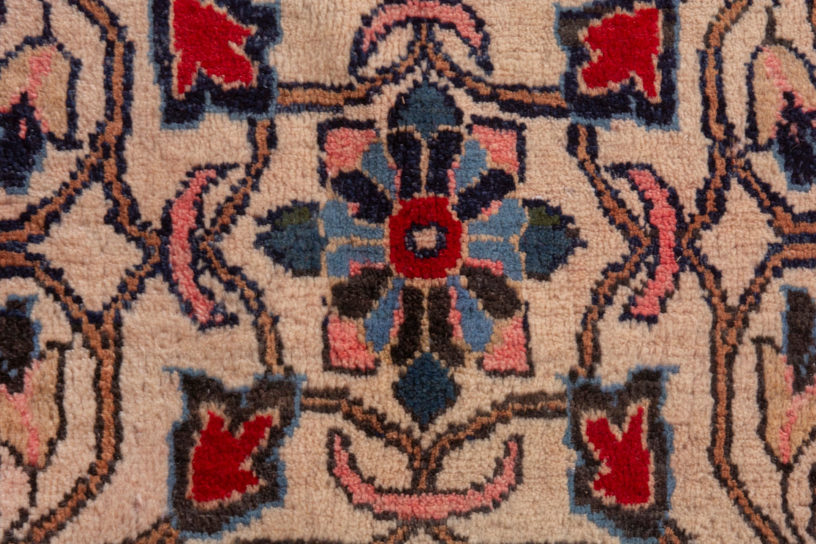 Persian Arak oversized rug in deep red and navy, view 15 of 21