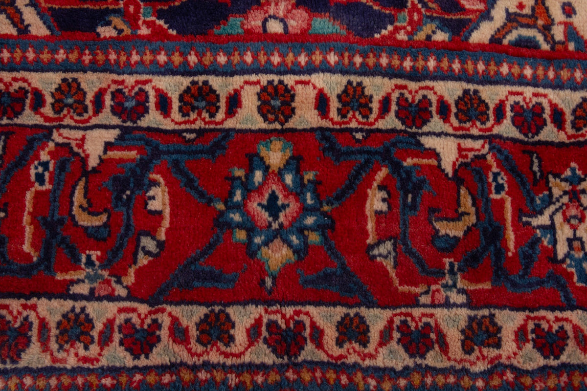 Persian Mahal oversized rug in navy and deep red, view 12 of 20