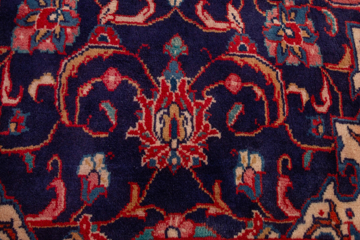 Persian Mahal oversized rug in navy and deep red, view 13 of 20