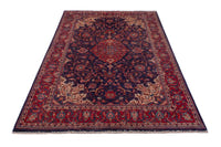 Persian Mahal oversized rug in navy and deep red, view 4 of 20