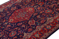 Persian Mahal oversized rug in navy and deep red, view 5 of 20