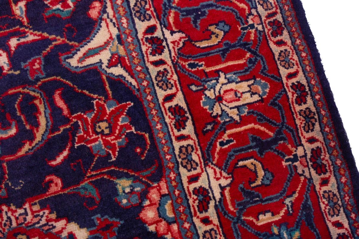 Persian Mahal oversized rug in navy and deep red, view 8 of 20