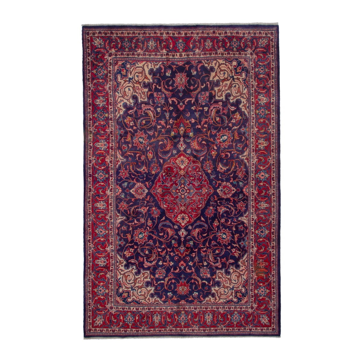 Persian Mahal oversized rug in navy and deep red, 7'1" x 11'7"