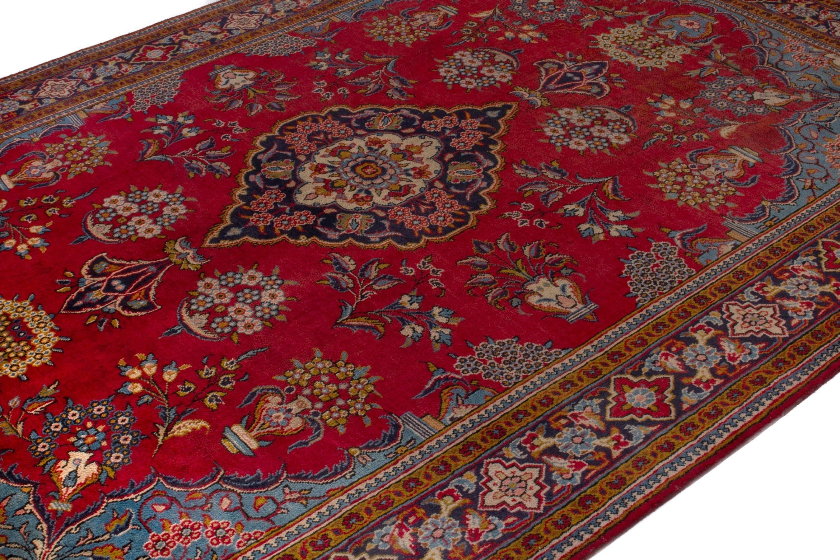 Persian Vist area rug in deep red and burgundy, view 8 of 22
