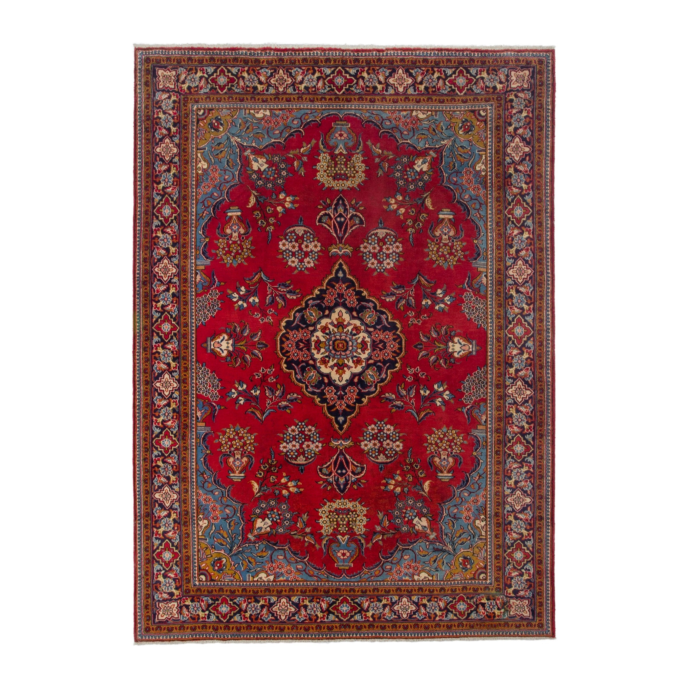 Persian Vist area rug in deep red and burgundy, 7'1" x 10'2"