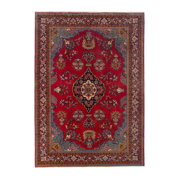Persian Vist area rug in deep red and burgundy, 7'1" x 10'2"