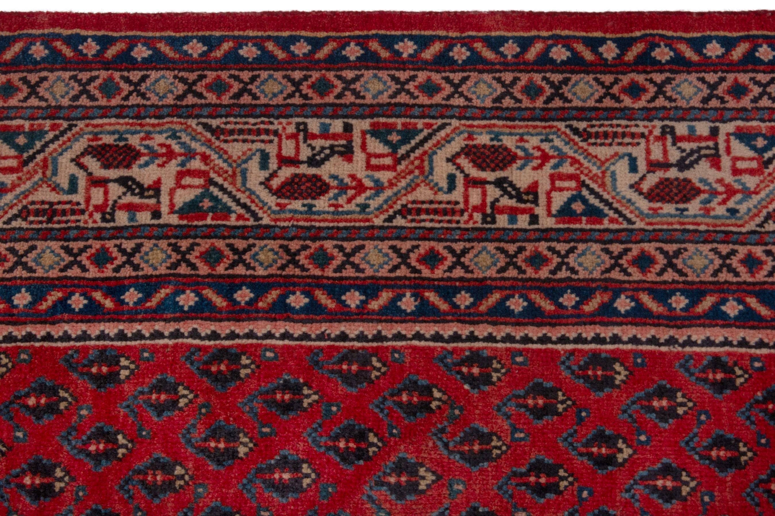 Persian Arak oversized rug in deep red and tan, view 12 of 19