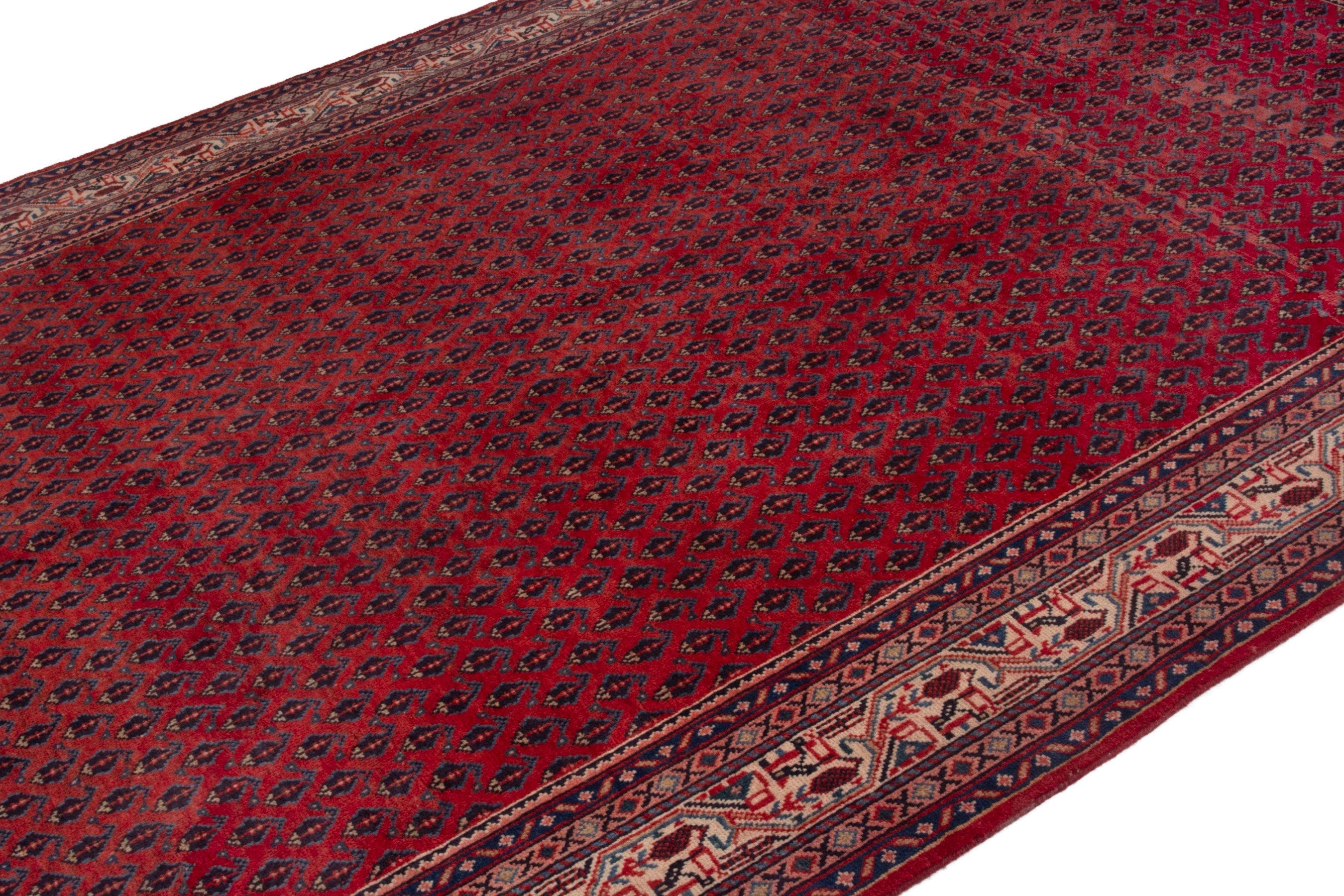 Persian Arak oversized rug in deep red and tan, view 8 of 19