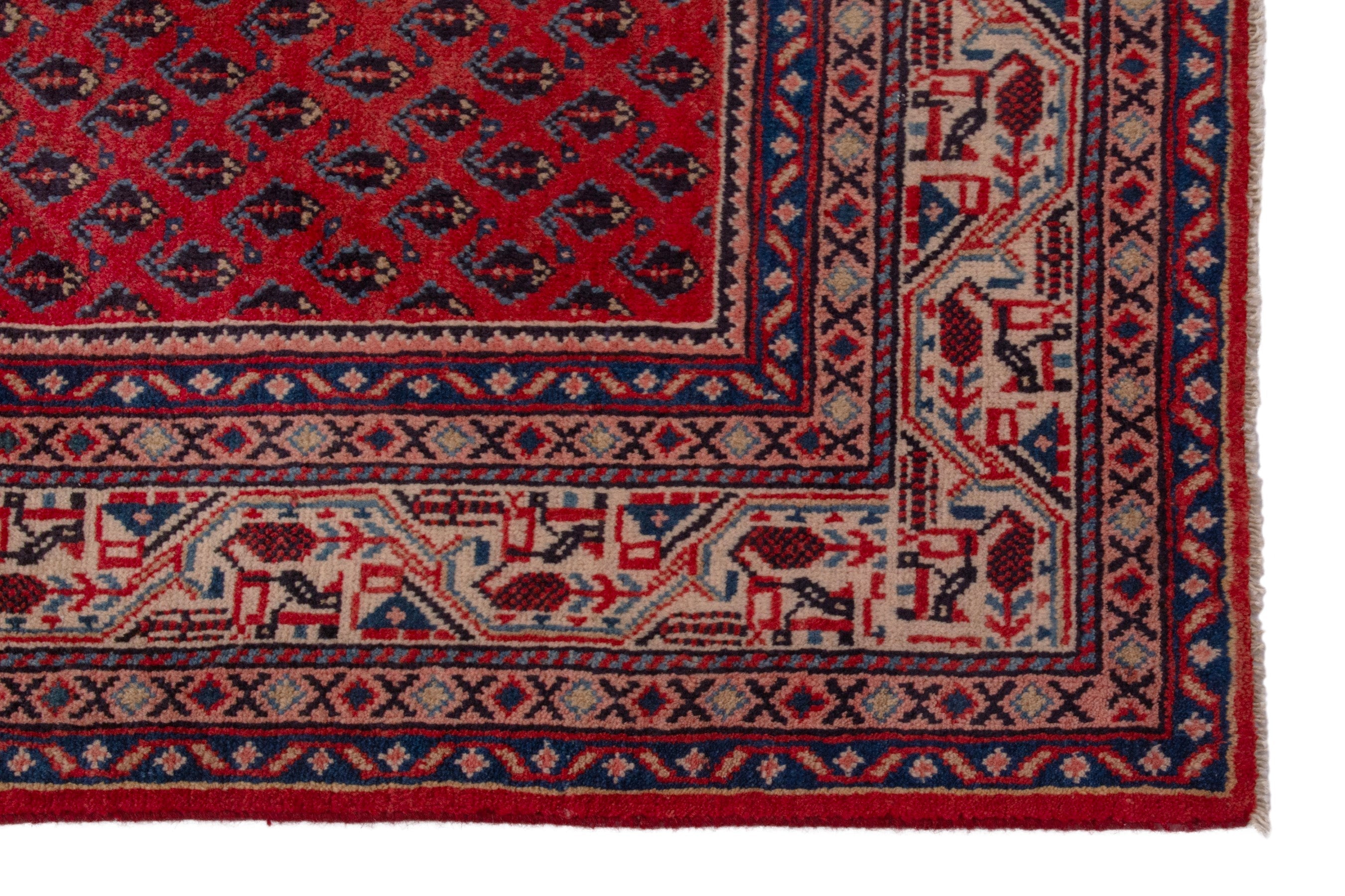 Persian Arak oversized rug in deep red and tan, view 10 of 19