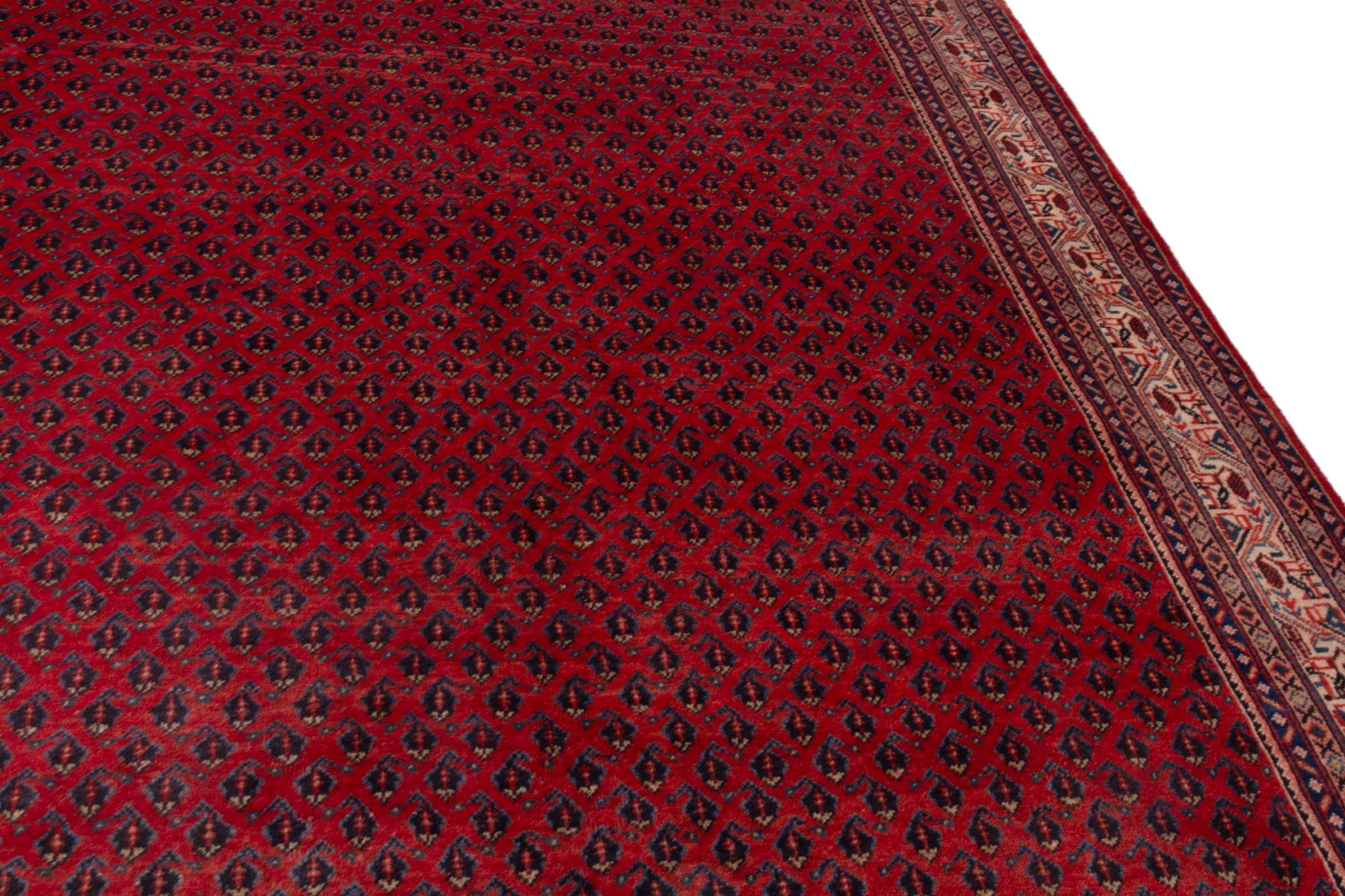 Persian Arak oversized rug in deep red and tan, view 9 of 19