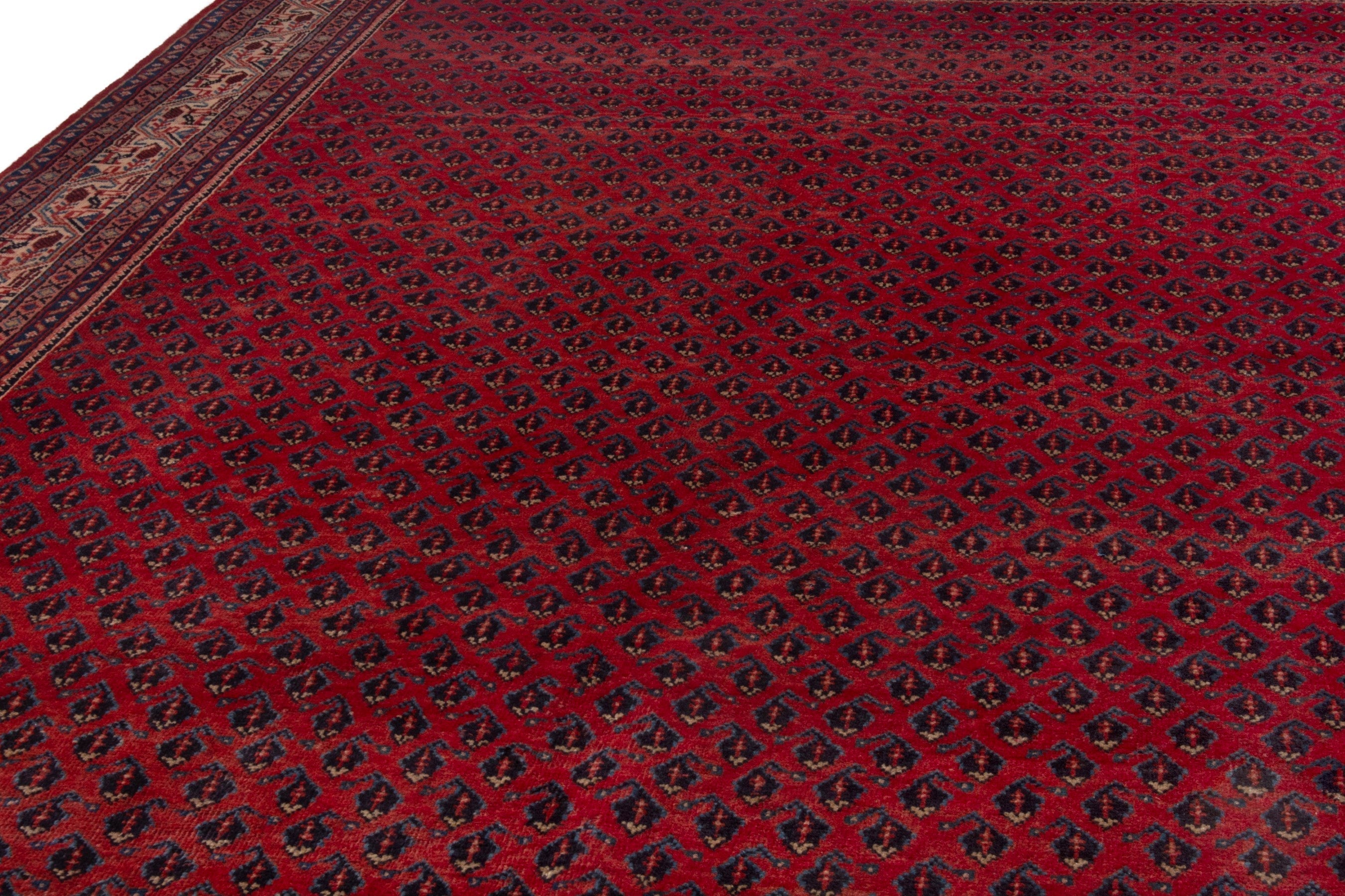 Persian Arak oversized rug in deep red and tan, view 6 of 19
