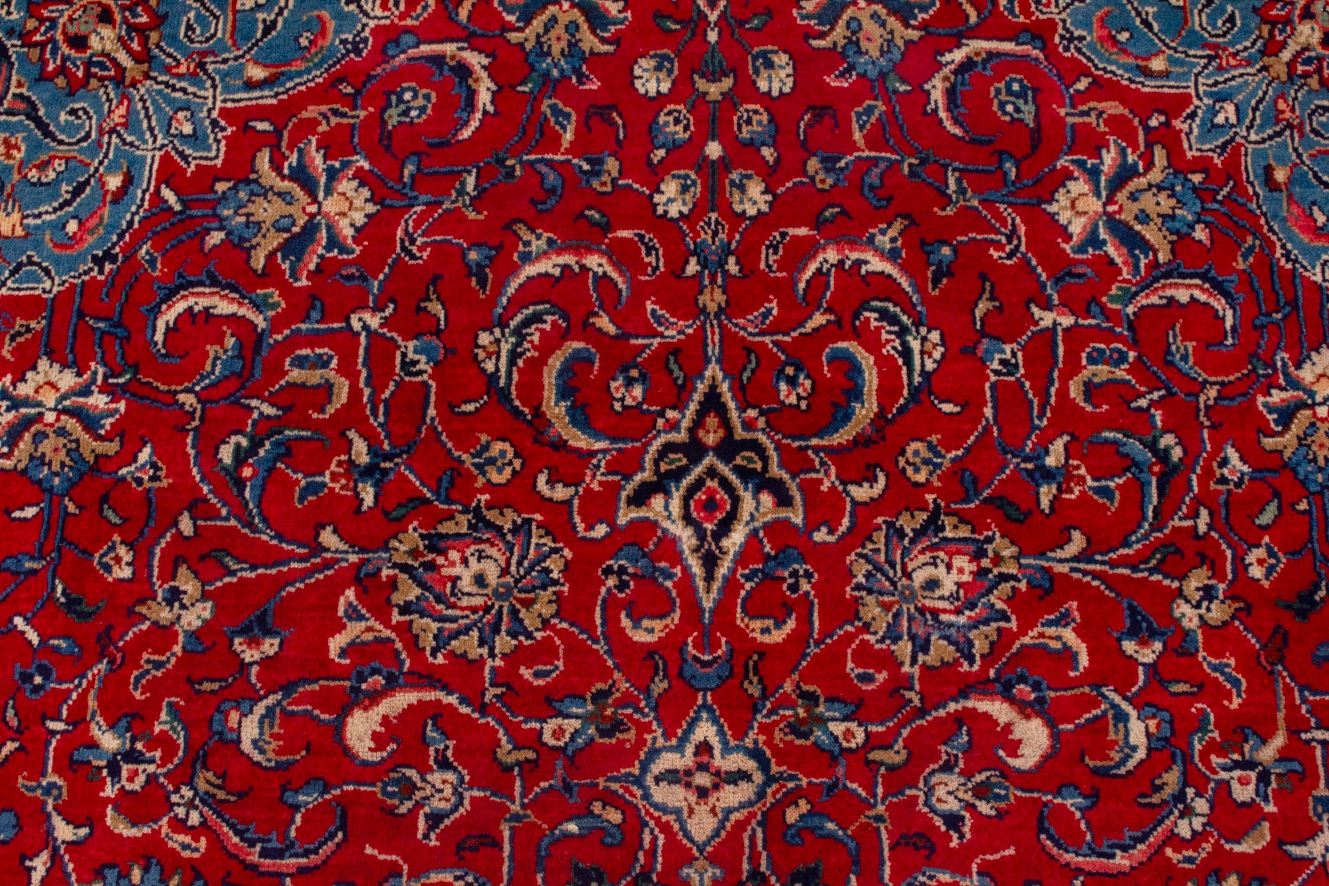 Persian Mahal area rug in deep red and burgundy, view 16 of 21