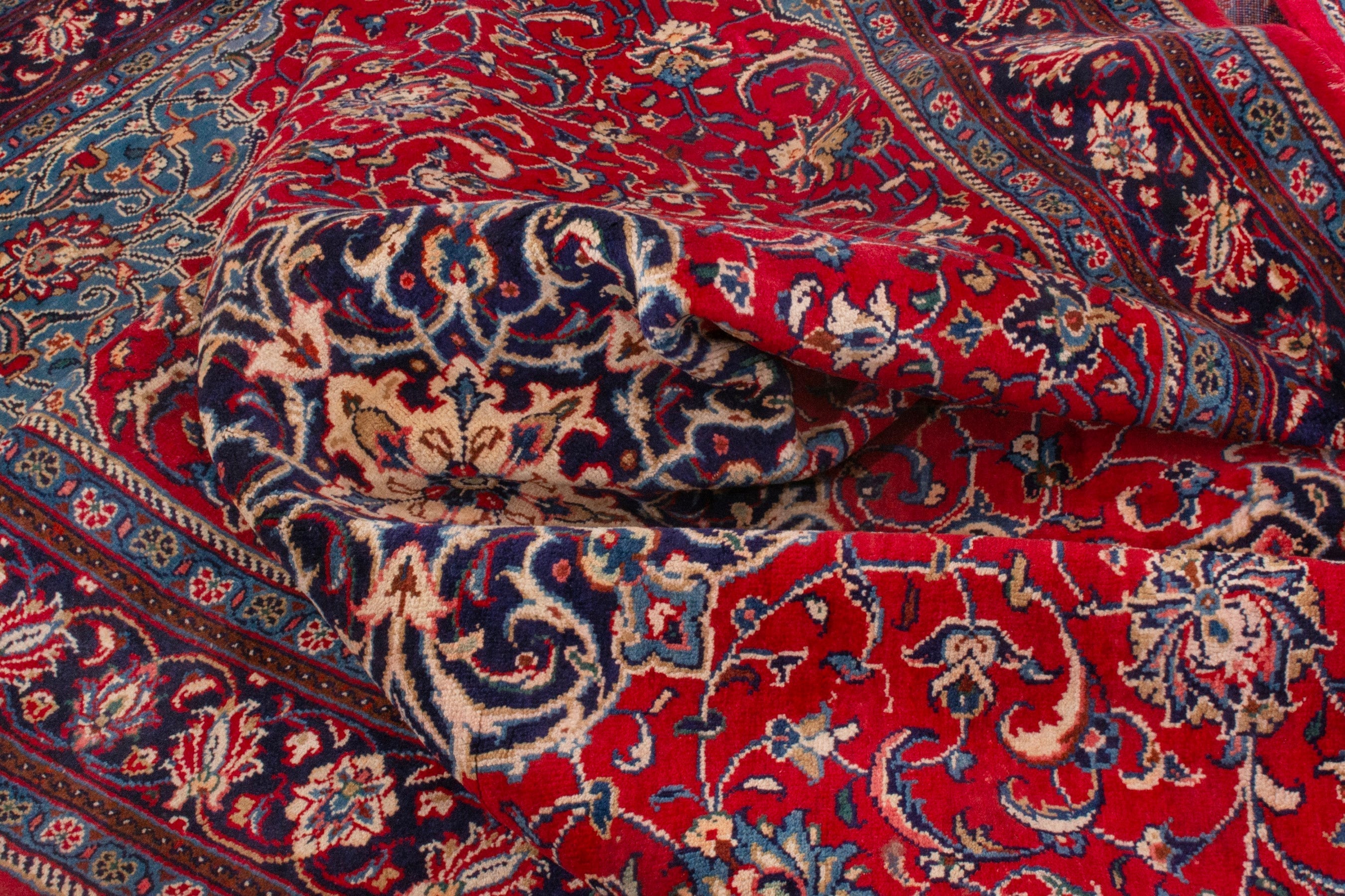 Persian Mahal area rug in deep red and burgundy, view 18 of 21