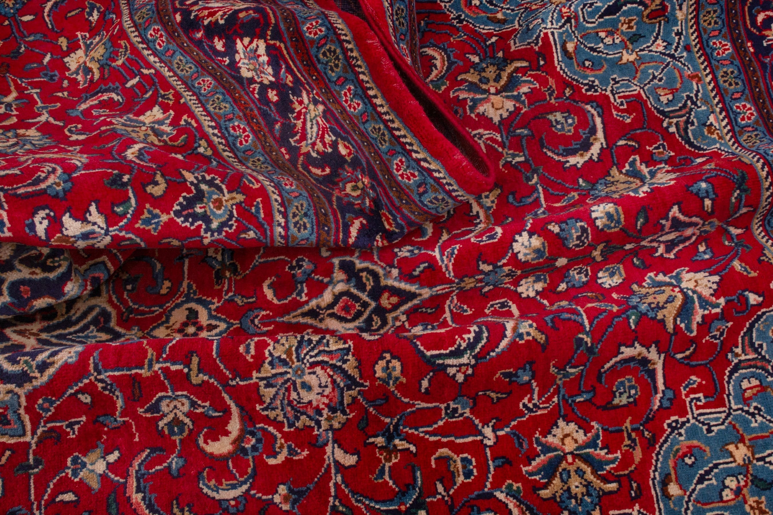 Persian Mahal area rug in deep red and burgundy, view 19 of 21